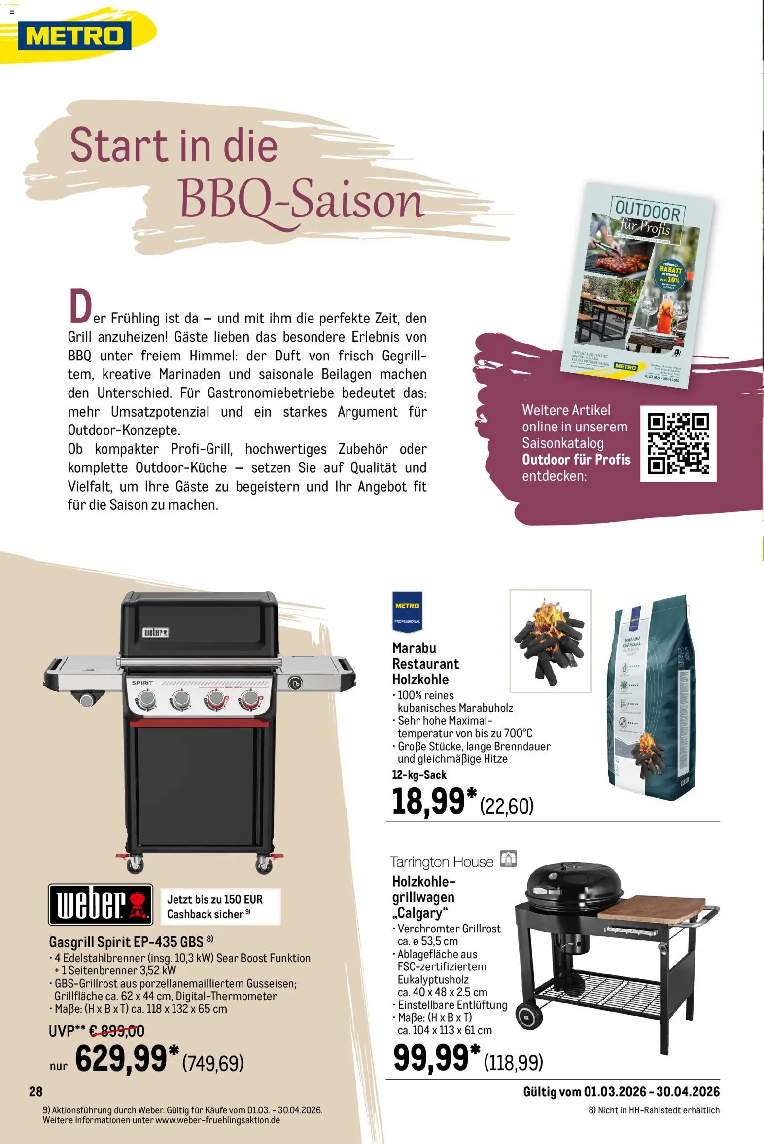 Metro Saisonkatalog Frühlings-Genuss – gültig ab 01.03.2026 | Seite: 28 | Produkte: Grill, Duft