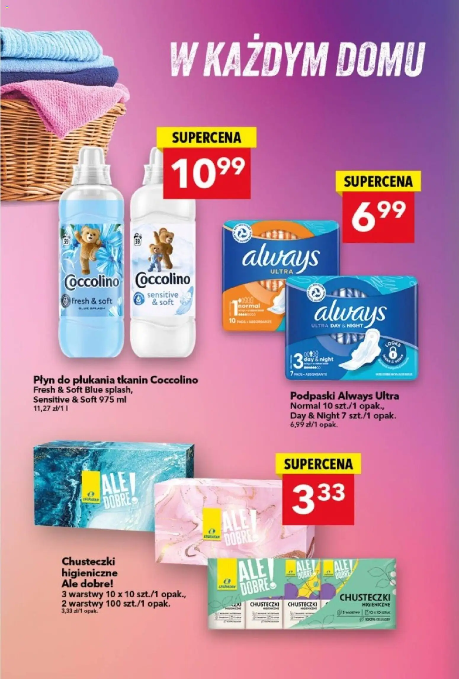 Lewiatan gazetka od 06.11.2025 | Strona: 12 | Produkty: Podpaski always, Coccolino, Podpaski, Płyn do płukania tkanin