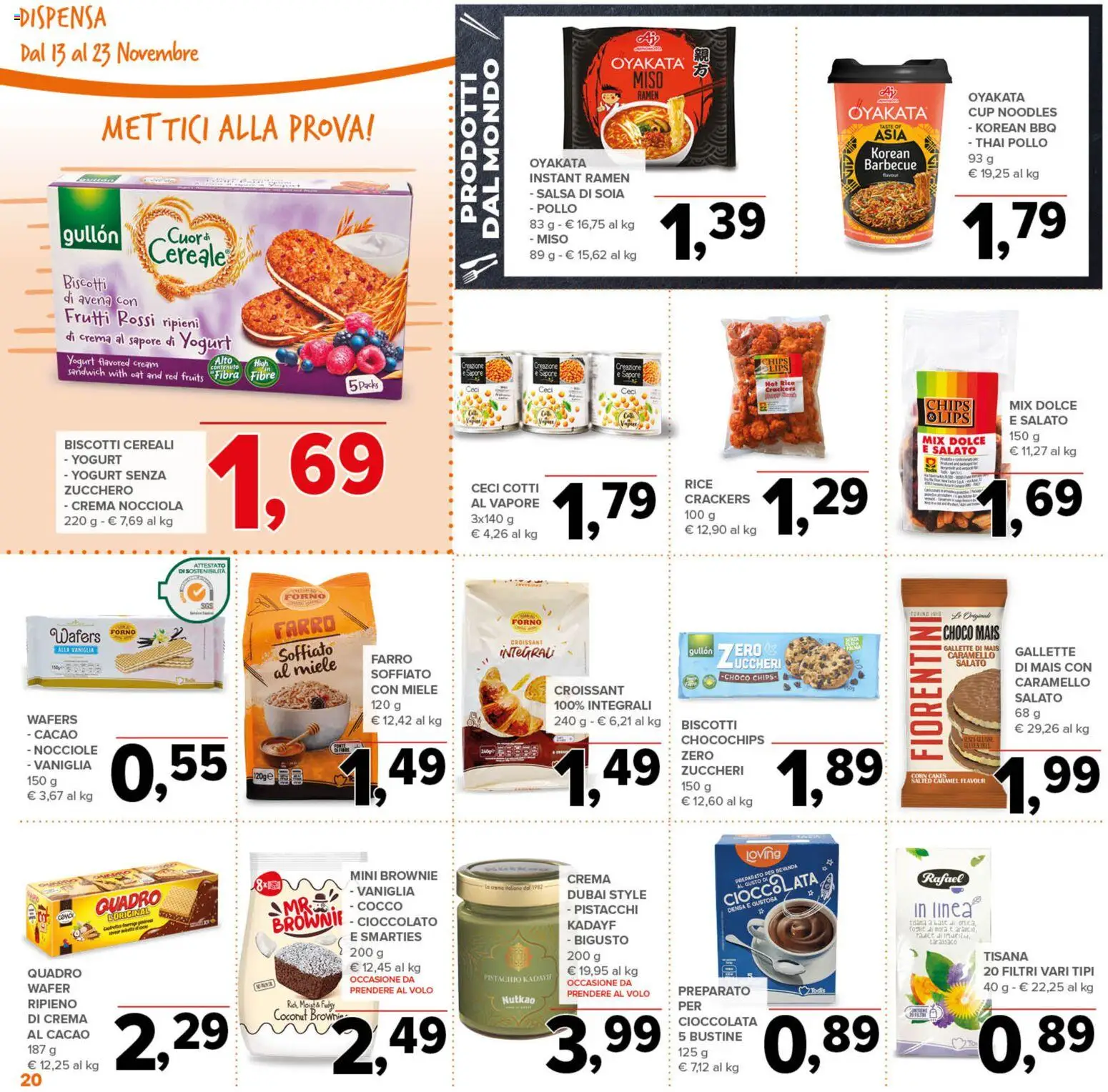 Volantino Todis del 13.11.2025 | Pagina: 20 | Prodotti: Crema, Cacao, Forno, Farro