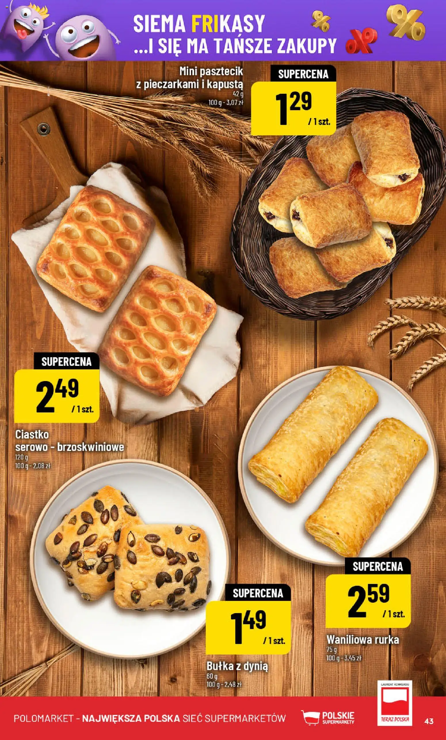 POLOmarket Gazetka od 05.11.2025 | Strona: 43 | Produkty: Kapusta, Dynia, Bułka