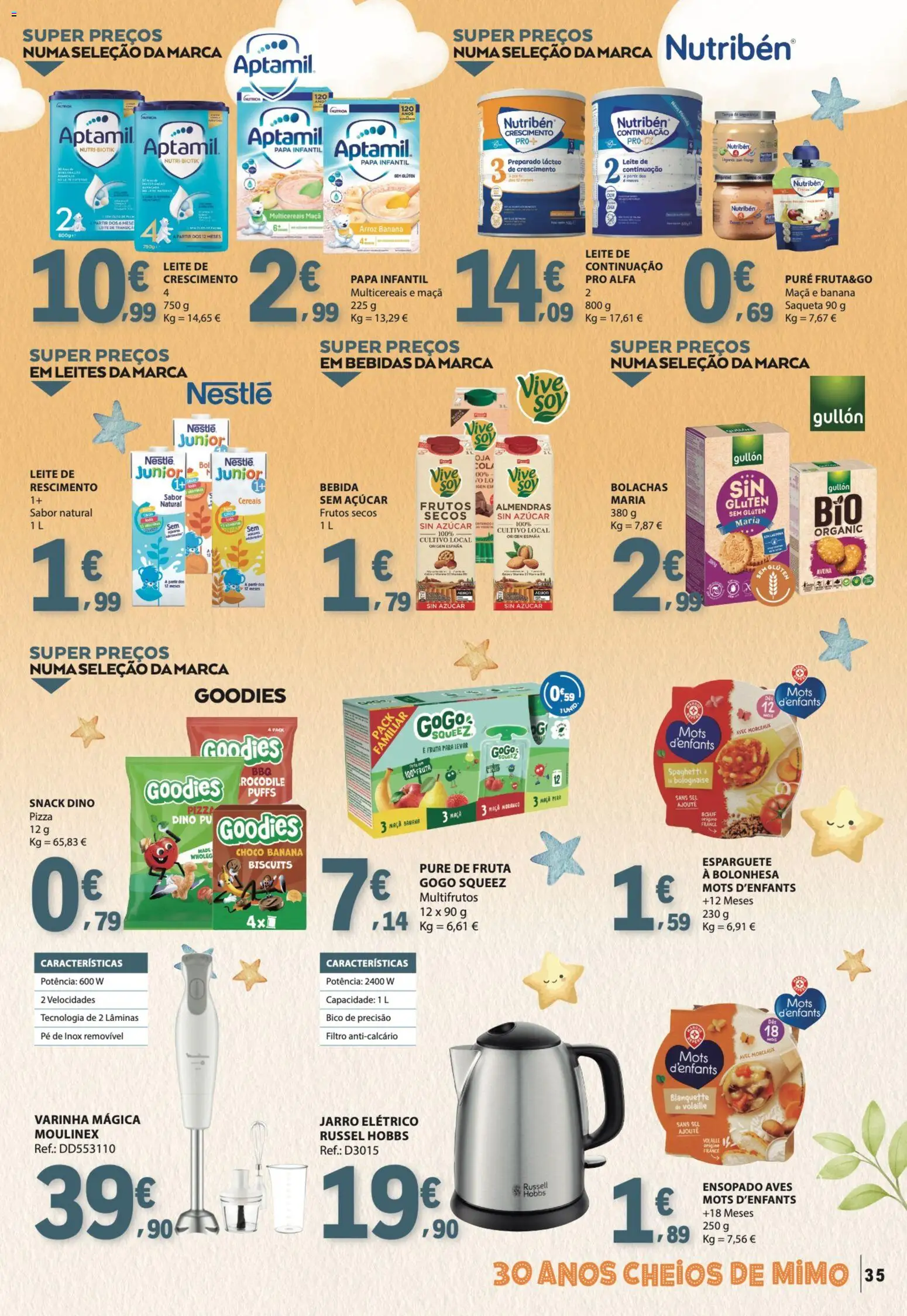 E.Leclerc Especial Bebé │ válido de 13.01.2026 | Página: 35 | Produtos: Banana, Leite, Maça, Arroz