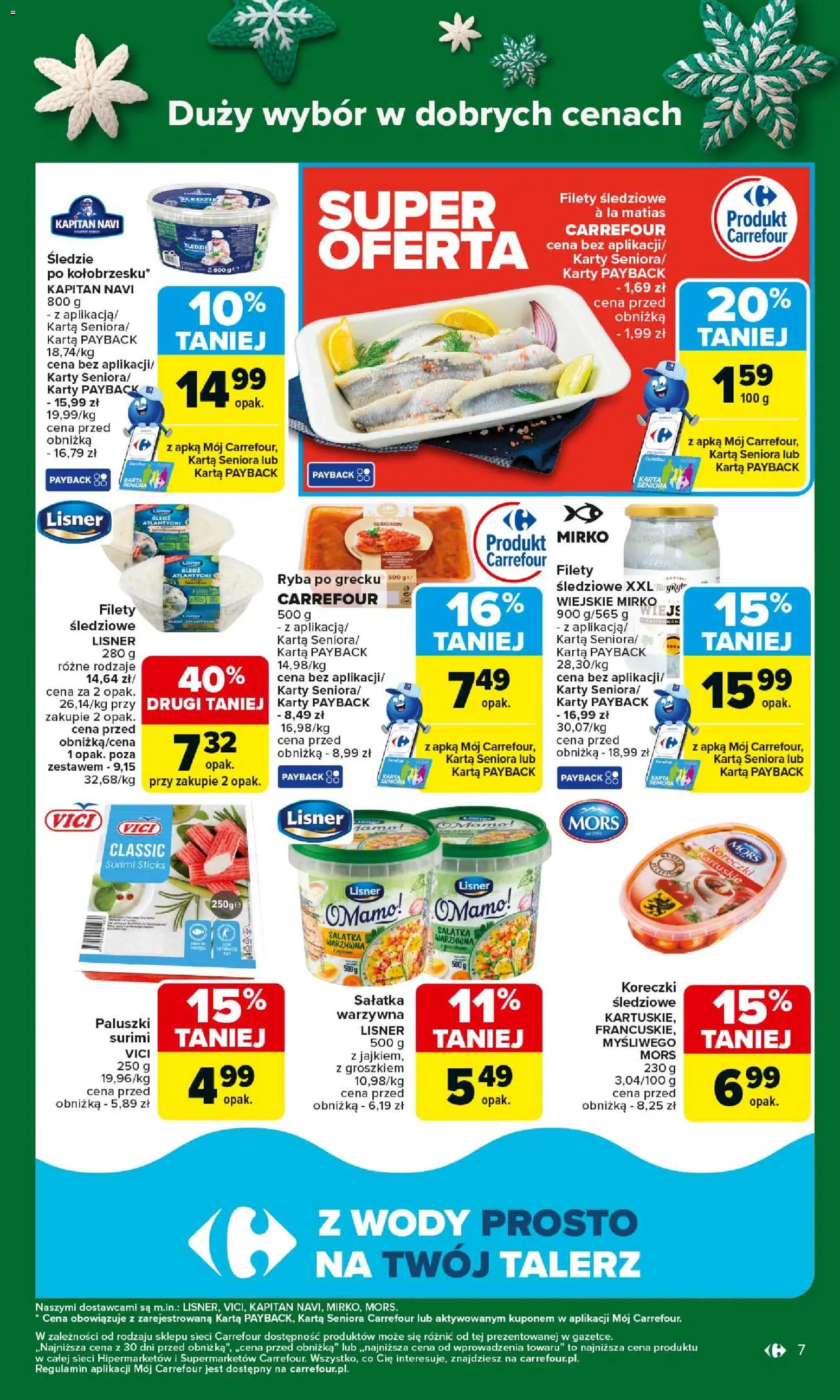 Carrefour Gazetka od 08.12.2025 | Strona: 11 | Produkty: Karta, Surimi, Ryba po grecku, Sałatka