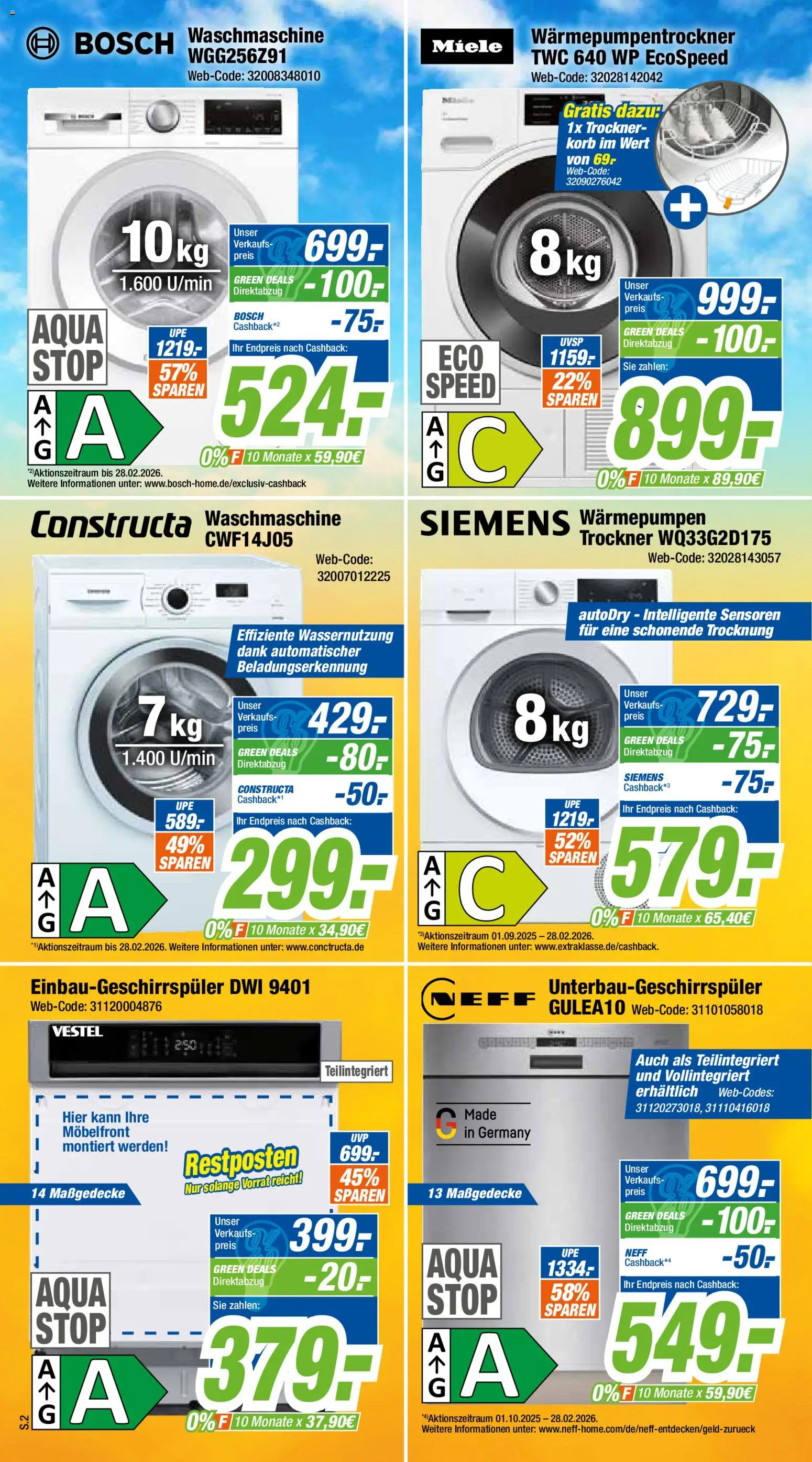 Expert Prospekt 	 – gültig ab 31.01.2026 | Seite: 2 | Produkte: Siemens, Neff, Korb, Waschmaschine