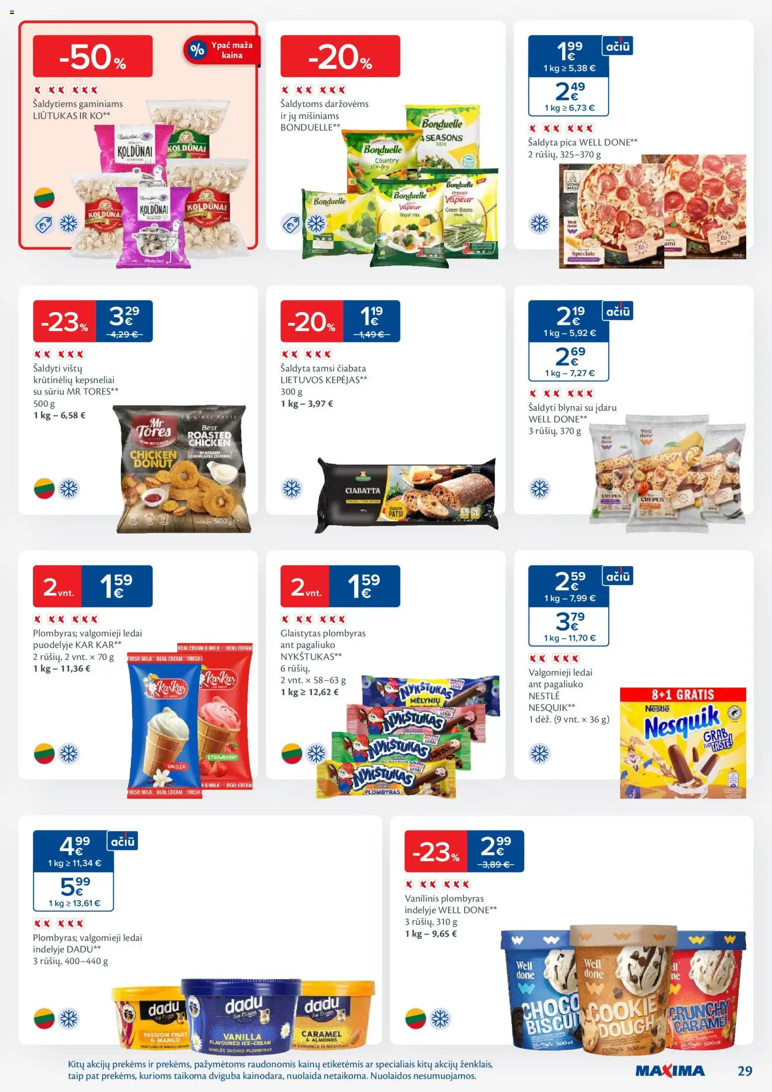 MAXIMA akcijos nuo 11.11.2025 | Puslapis: 29 | Prekių: Ledai, Plombyras, Pica, Valgomieji ledai