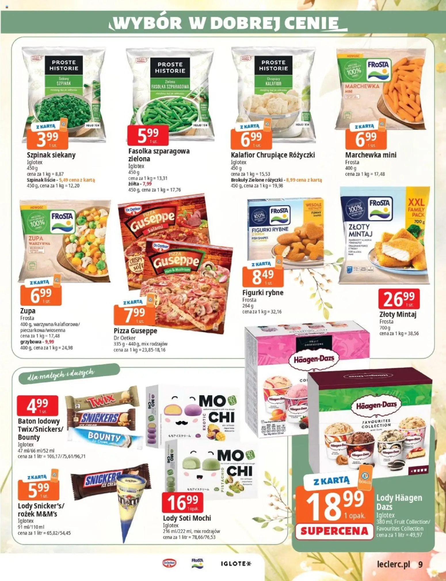 E.Leclerc gazetka - Wielkanoc od 17.03.2026 | Strona: 9 | Produkty: M&M's, Mintaj, Baton, Fasolka szparagowa