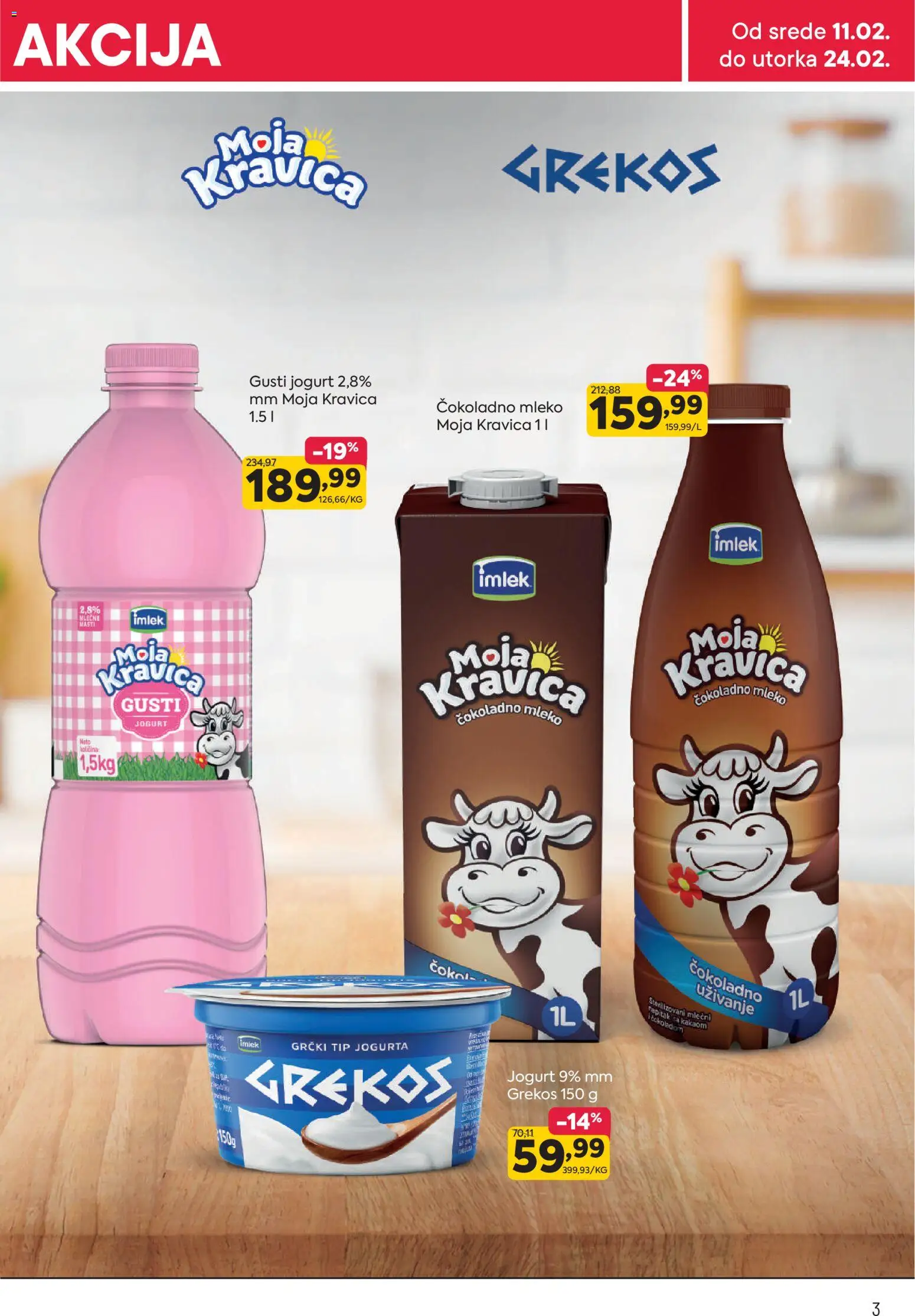 PerSu katalog - važi od 11.02.2026 | Strana: 3 | Proizvode: Čokoladno mleko, Moja kravica, Mleko, Jogurt