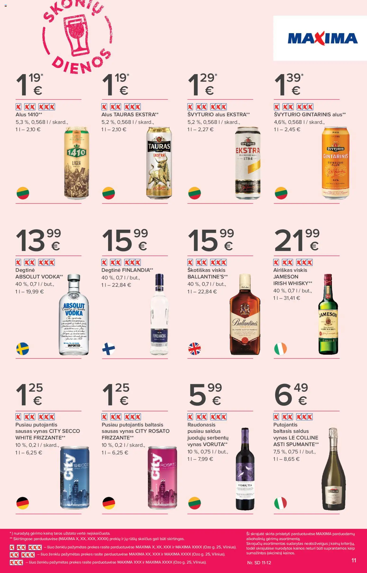 MAXIMA akcijos nuo 30.10.2025 | Puslapis: 11 | Prekių: Degtinė, Viskis, Vynas, Alus