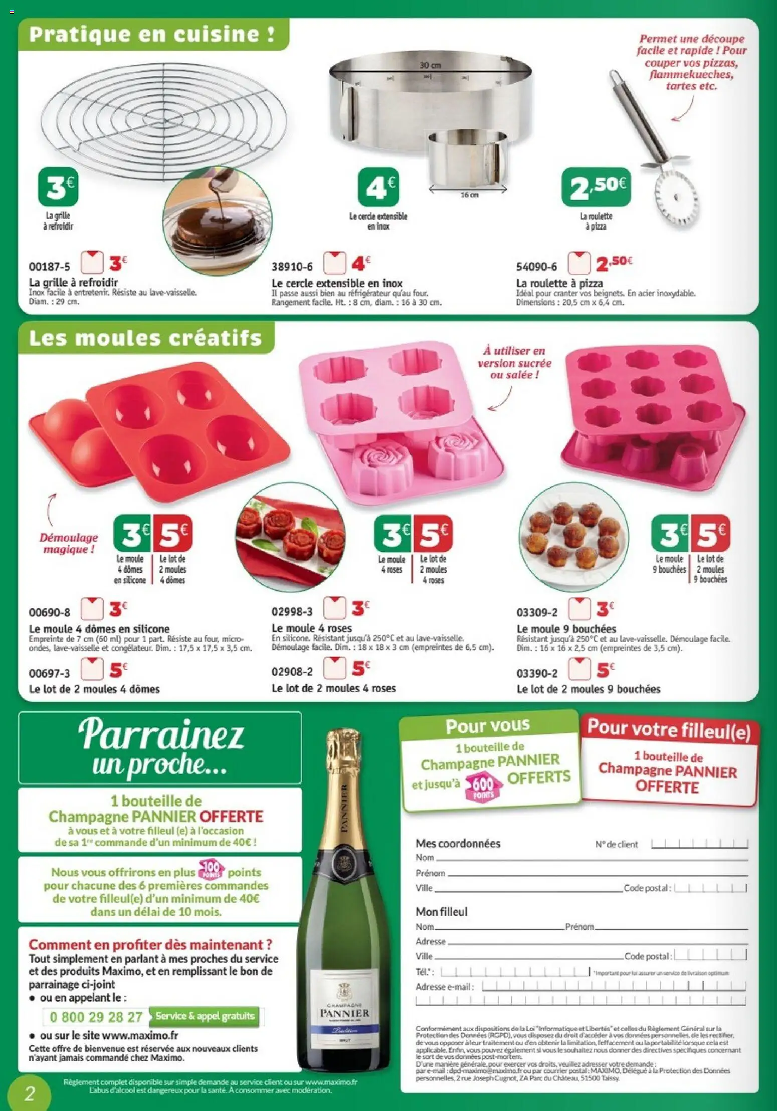 {H1} | Page: 2 | Produits: Réfrigérateur, Champagne, Pizza