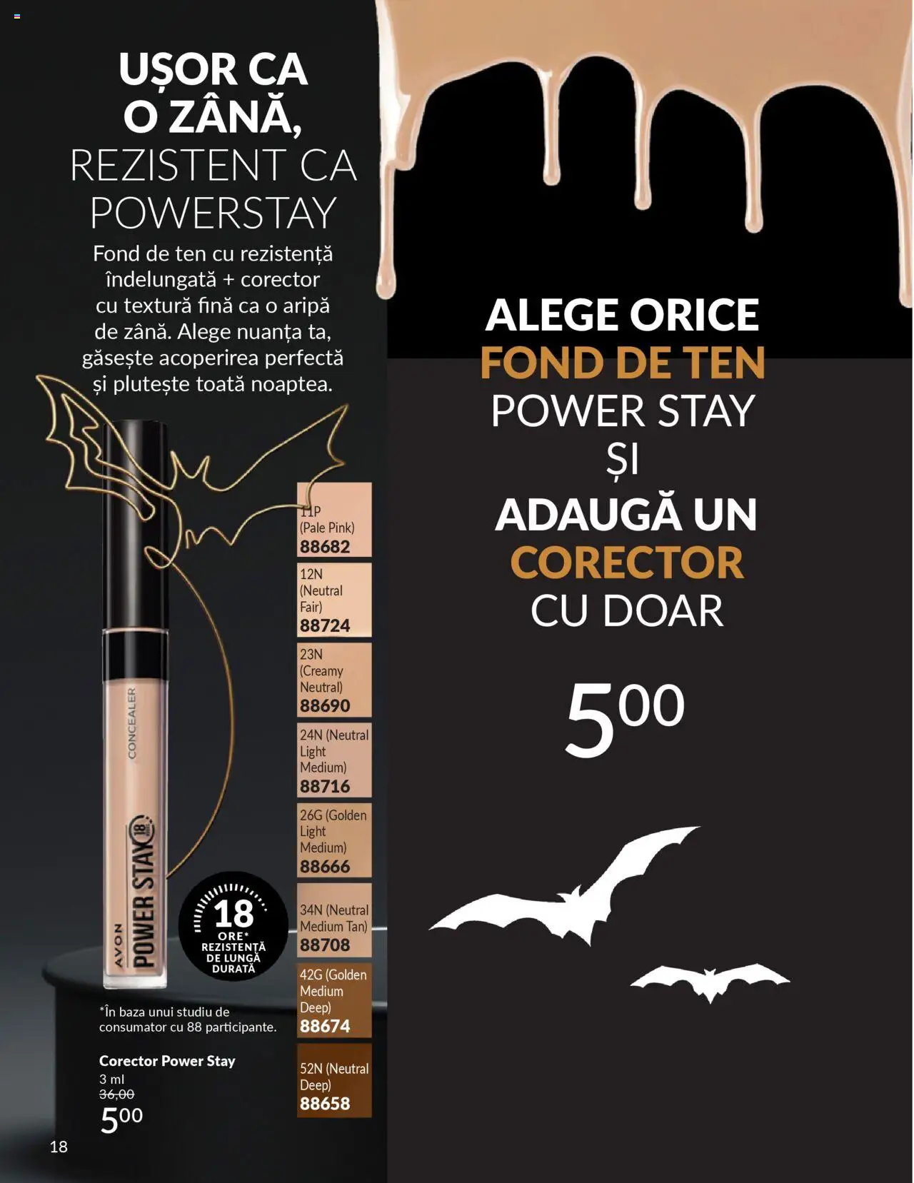 Noul catalog Avon – valabil de la 14.10.2025 | Pagină: 18 | Produse: Fond de ten, Concealer