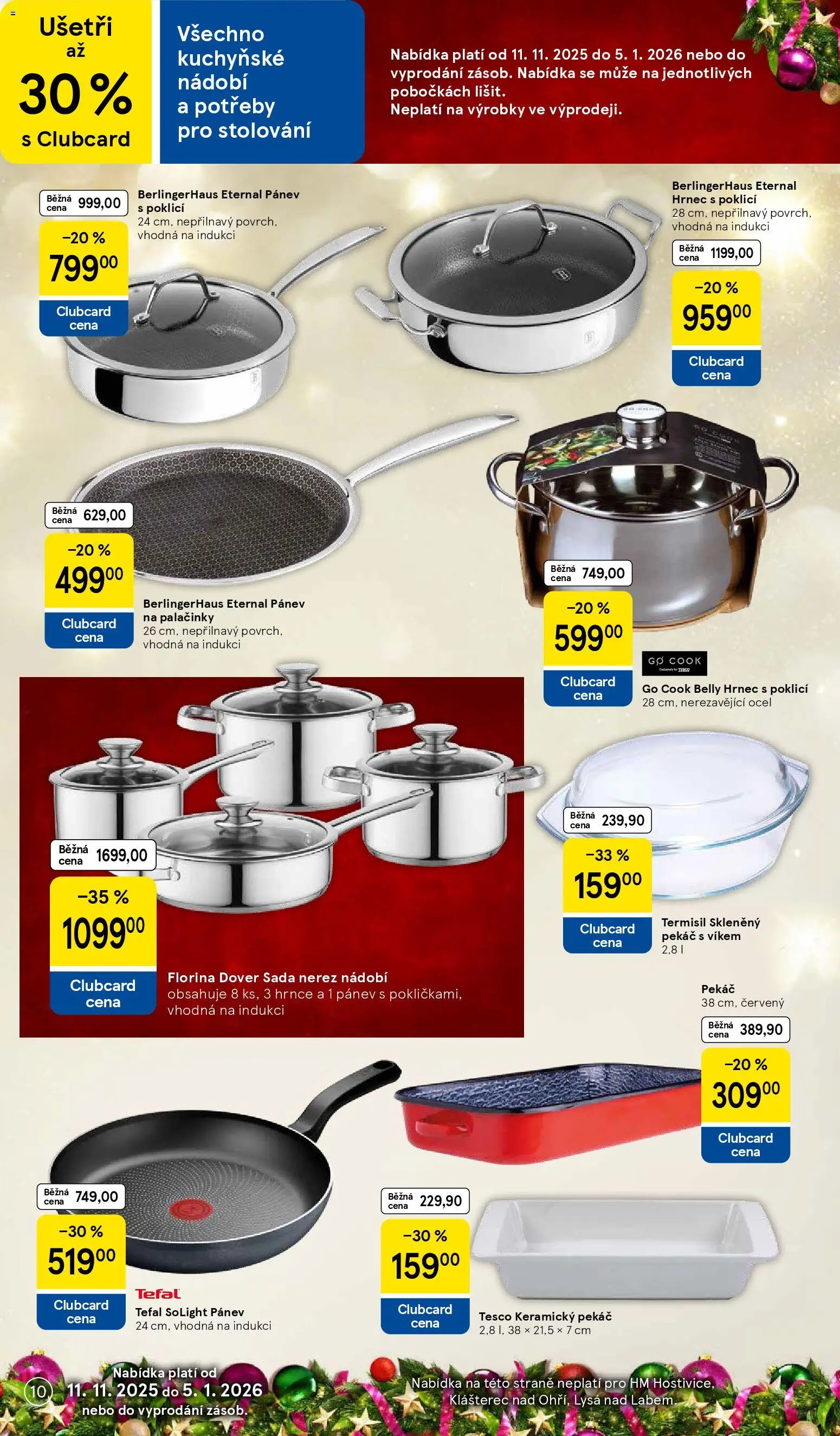 Tesco katalog od 25.11.2025 | Strana: 10 | Produkty: Pánev, Nádobí, Pekáč, Tefal
