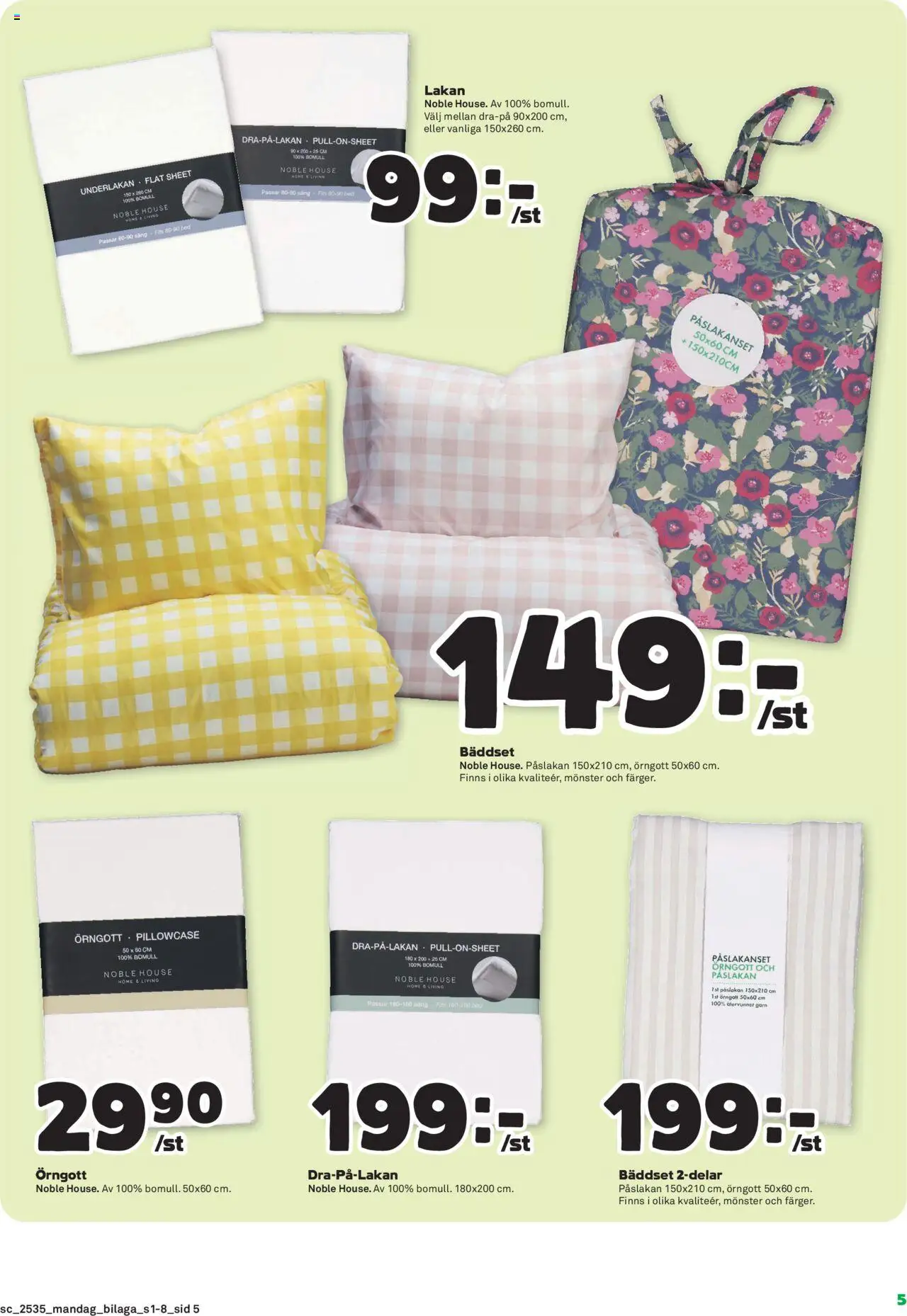 Coop Forum reklamblad aktuell från 25.08.2025 | Sida: 21 | Produkter: Örngott, Lakan, Påslakanset, Bäddset
