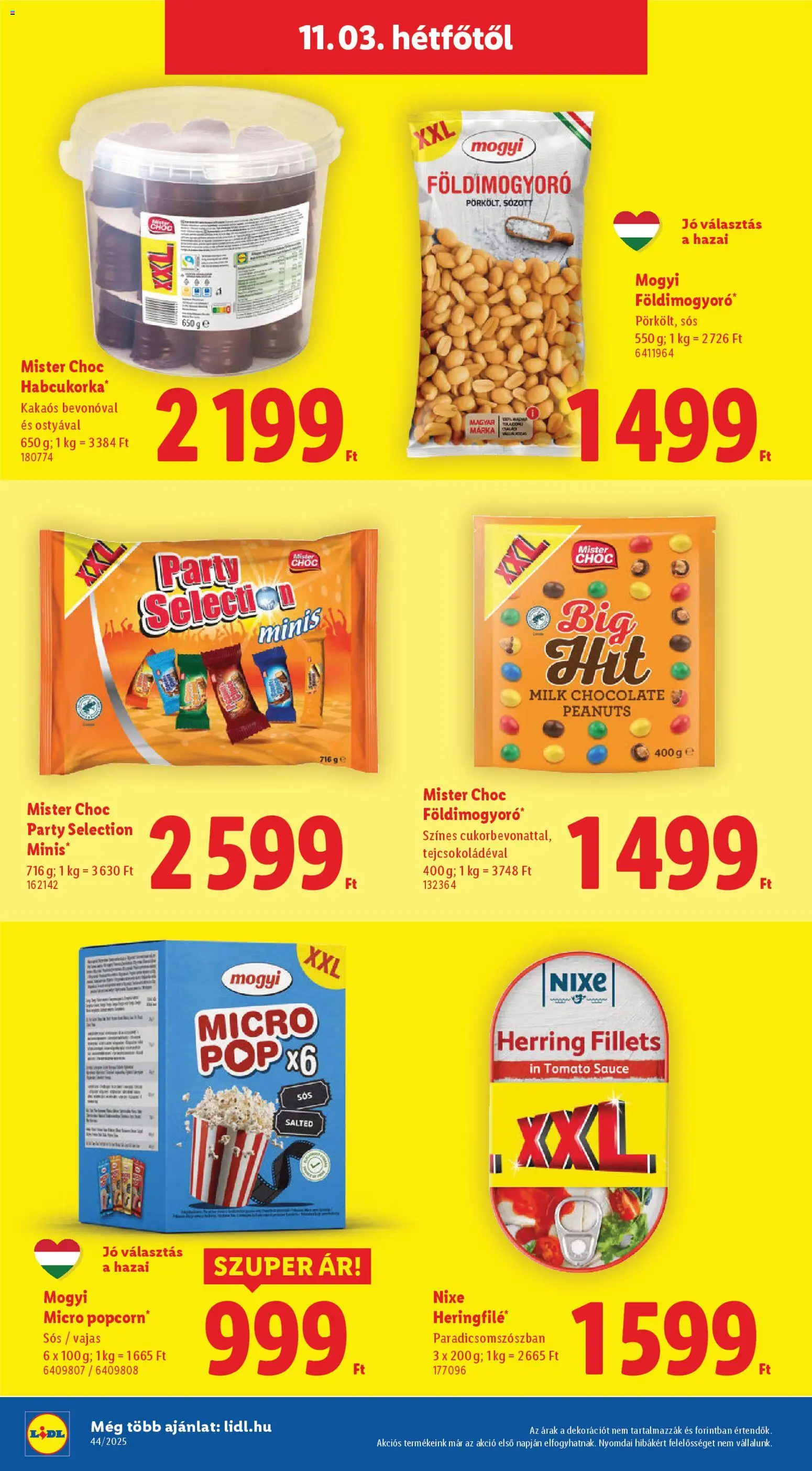 Lidl akciós ujság - amely érvényes a következő dátumtól: 30.10.2025 | Oldal: 62 | Termékek: Popcorn, Földimogyoró