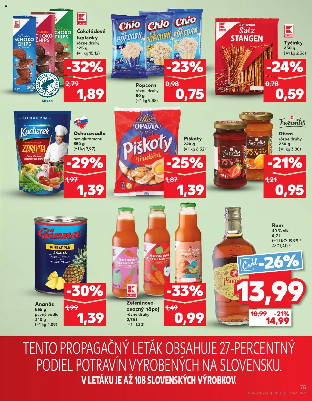 Kaufland Žilina │ platný od 24.07.2025 | Strana: 75 | Produkty: Ananás, Rum, Kakao