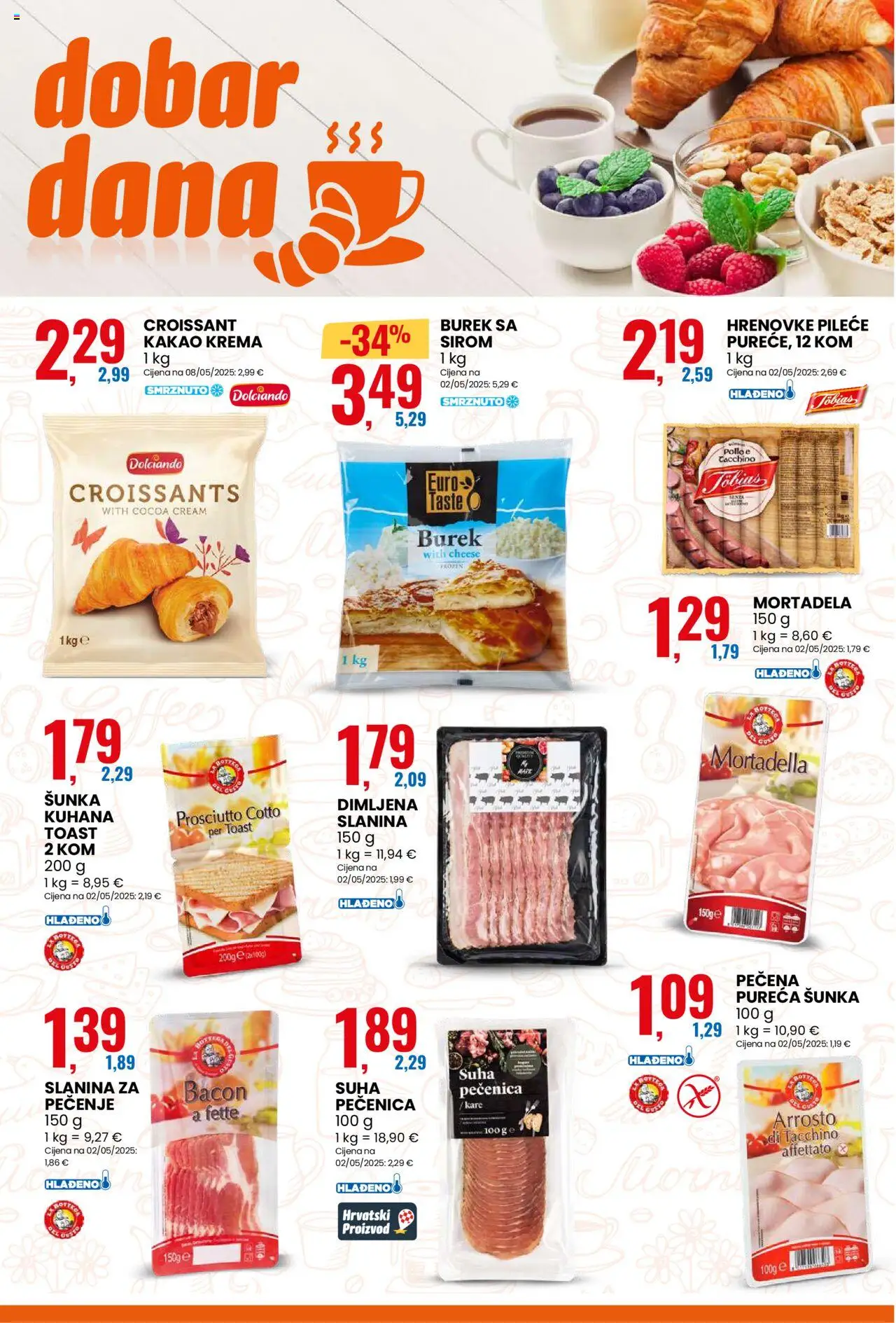 Eurospin katalog | vrijedi od 27.08.2025 | Stranica: 3 | Proizvodi: Toast, Šunka, Krema, Burek