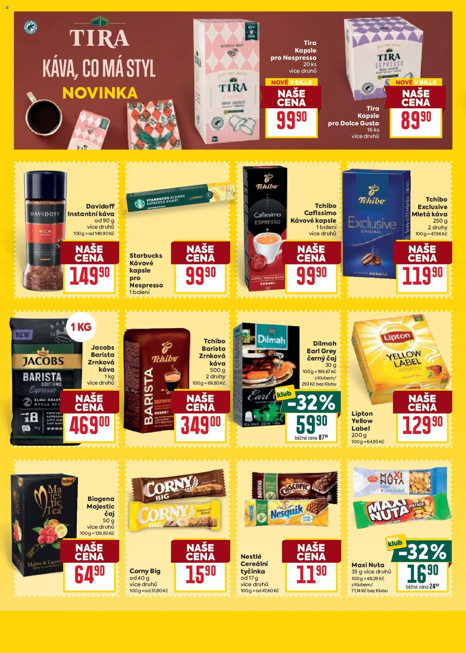 Billa Velký leták od 05.11.2025 | Strana: 26 | Produkty: Dolce Gusto, Káva, Chocapic, Nespresso