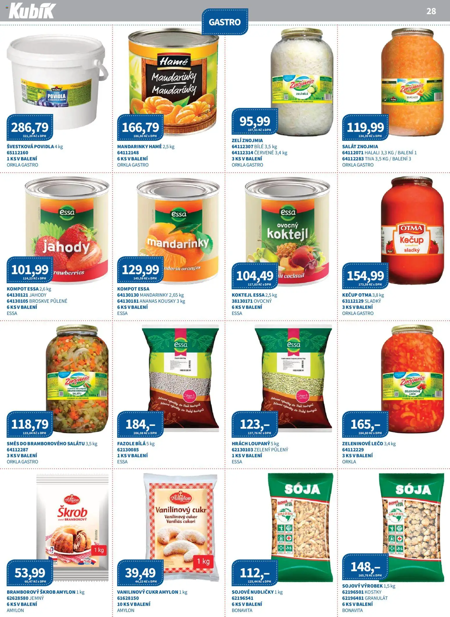 Kubík leták - Velkoobchod 03/2026 od 01.03.2026 | Strana: 28 | Produkty: Kečup, Povidla, Škrob, Kuchyně