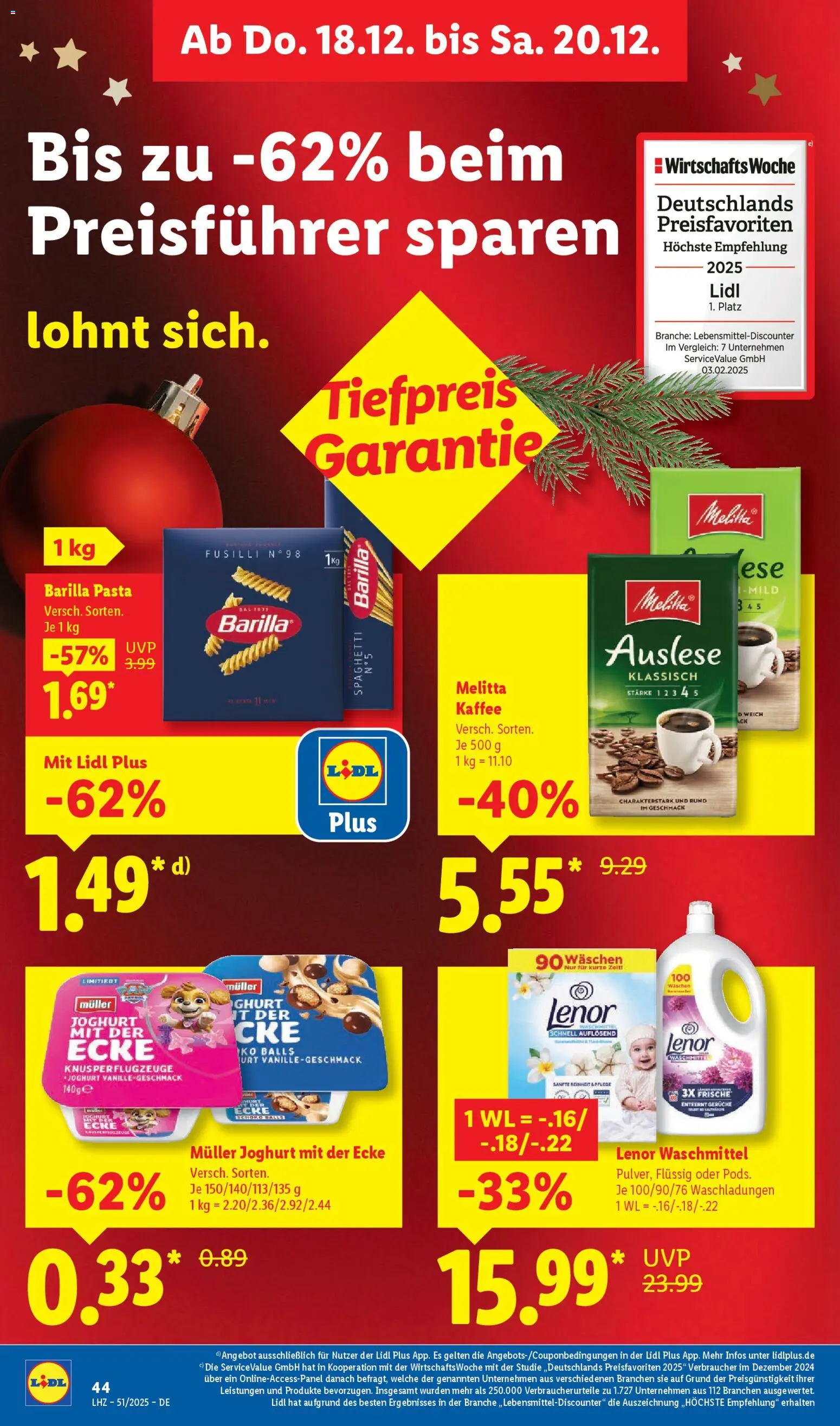 Lidl Prospekt Lüchow – gültig ab 15.12.2025 | Seite: 64 | Produkte: Lenor, Melitta, Waschmittel, Pasta