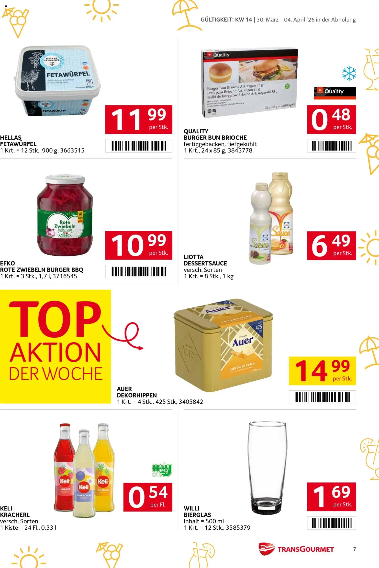 Transgourmet Flugblatt gültig ab 30.03.2026 | Seite: 7 | Produkte: Zwiebeln, Ananas