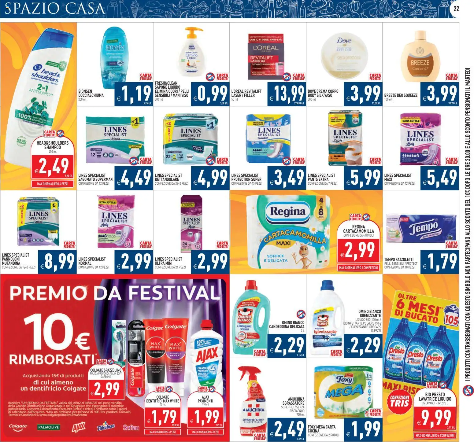 Volantino PIM Supermercati del 25.02.2026 | Pagina: 22 | Prodotti: Crema, Sapone, Spazzolino, Lavatrice