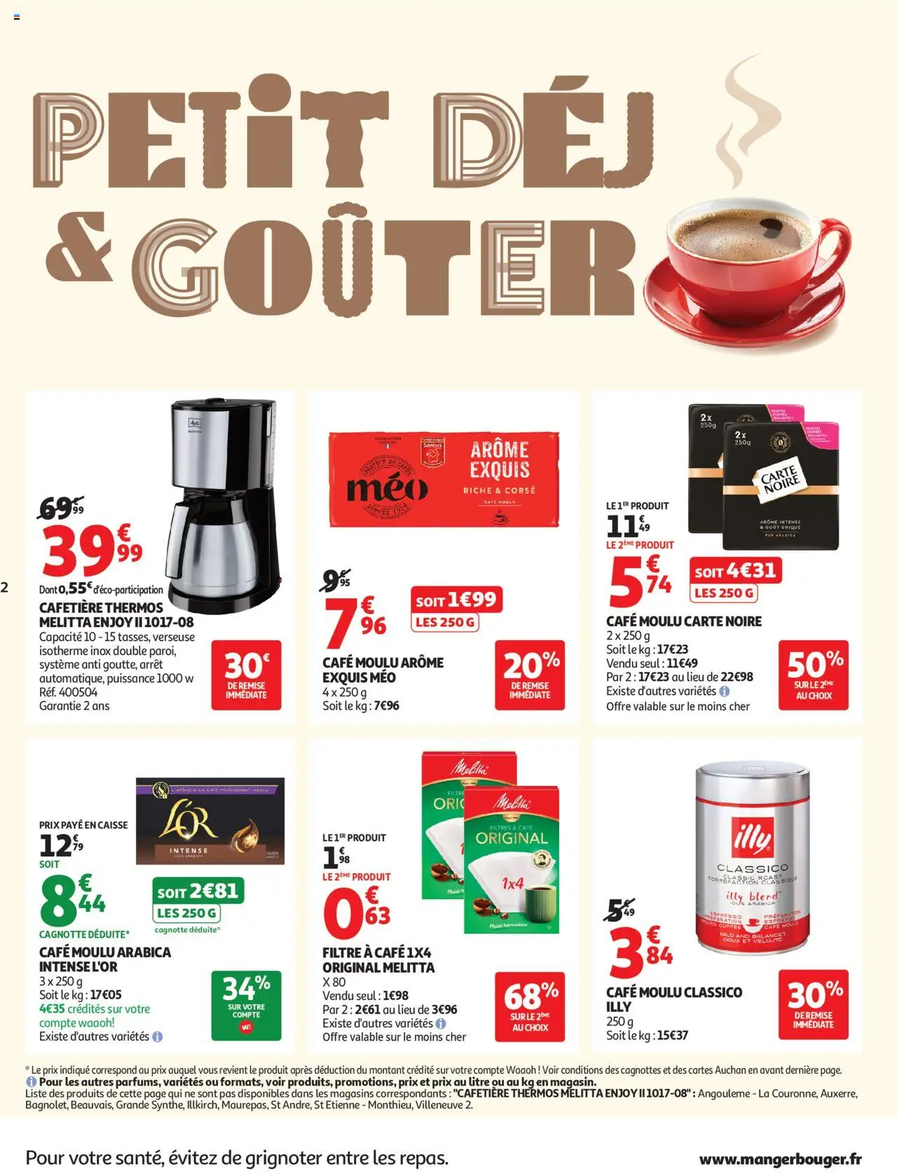 {H1} | Page: 2 | Produits: Filtre, Cafetière, Cafe moulu carte noire, Café moulu