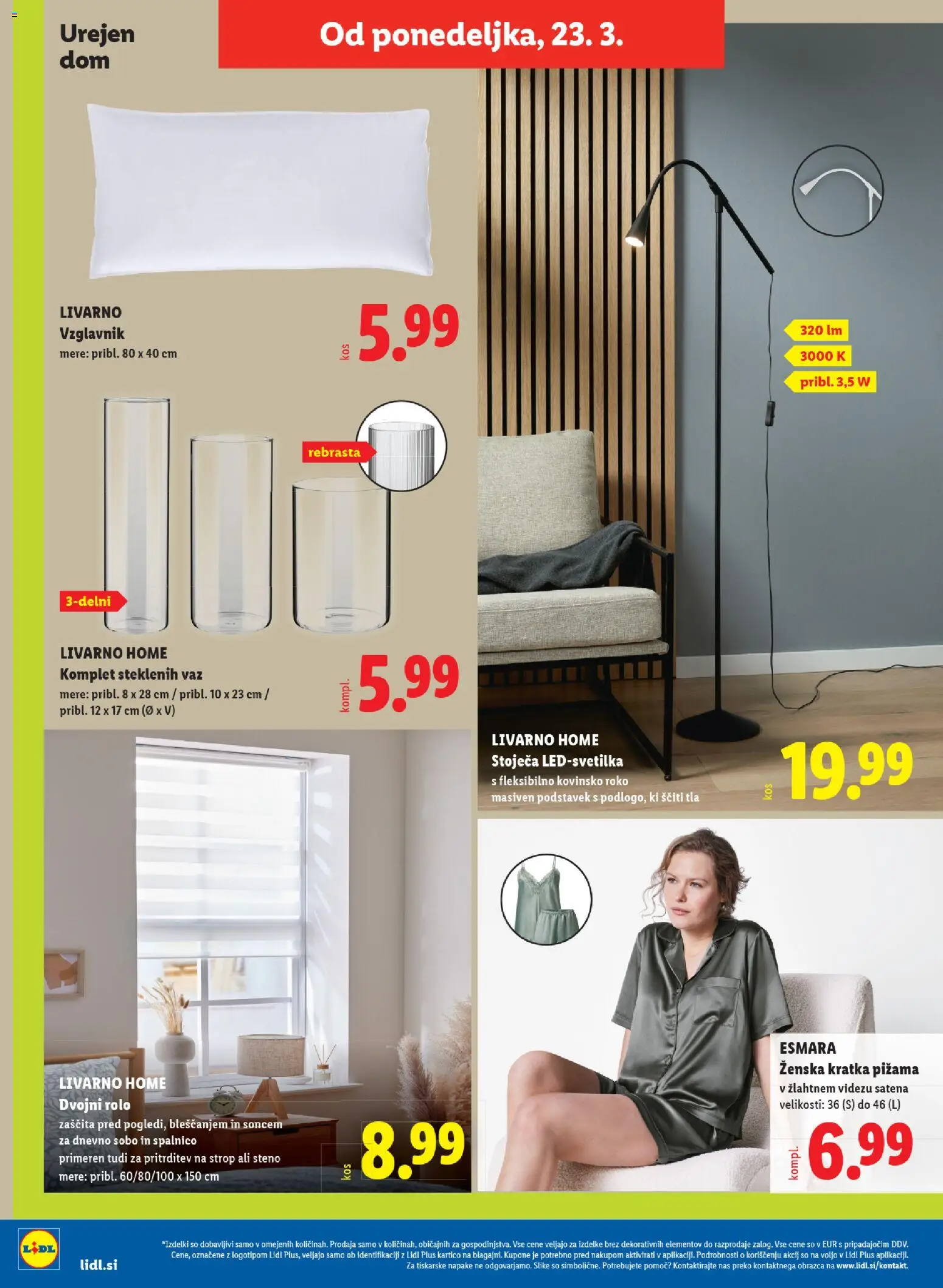 Novi Lidl katalog ponudbe – veljaven od 19.03.2026 | Stran: 60 | Izdelki: Vzglavnik, Pižama, Rolo