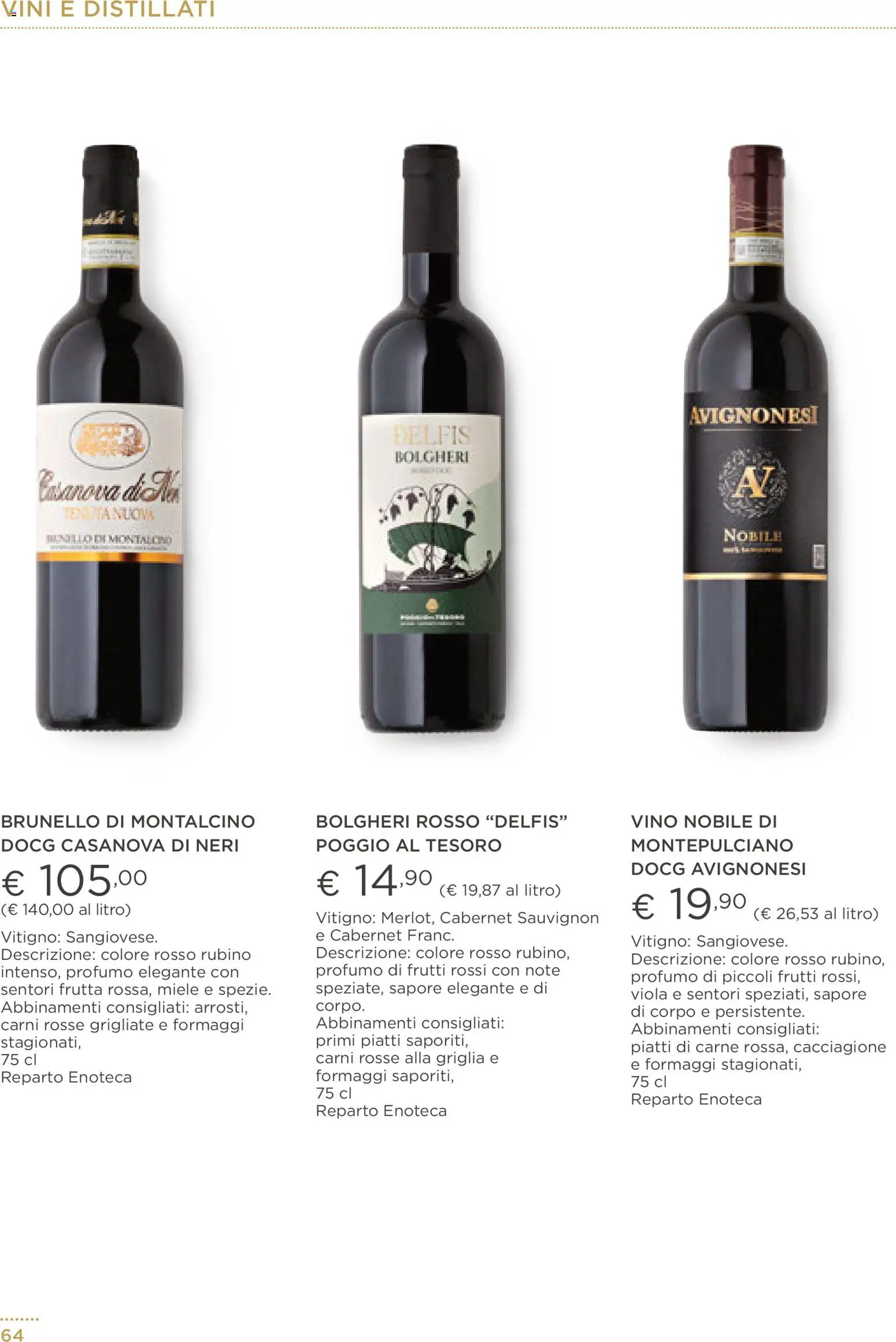 Volantino Esselunga S del 01.12.2025 | Pagina: 64 | Prodotti: Frutta, Vino, Enoteca, Miele