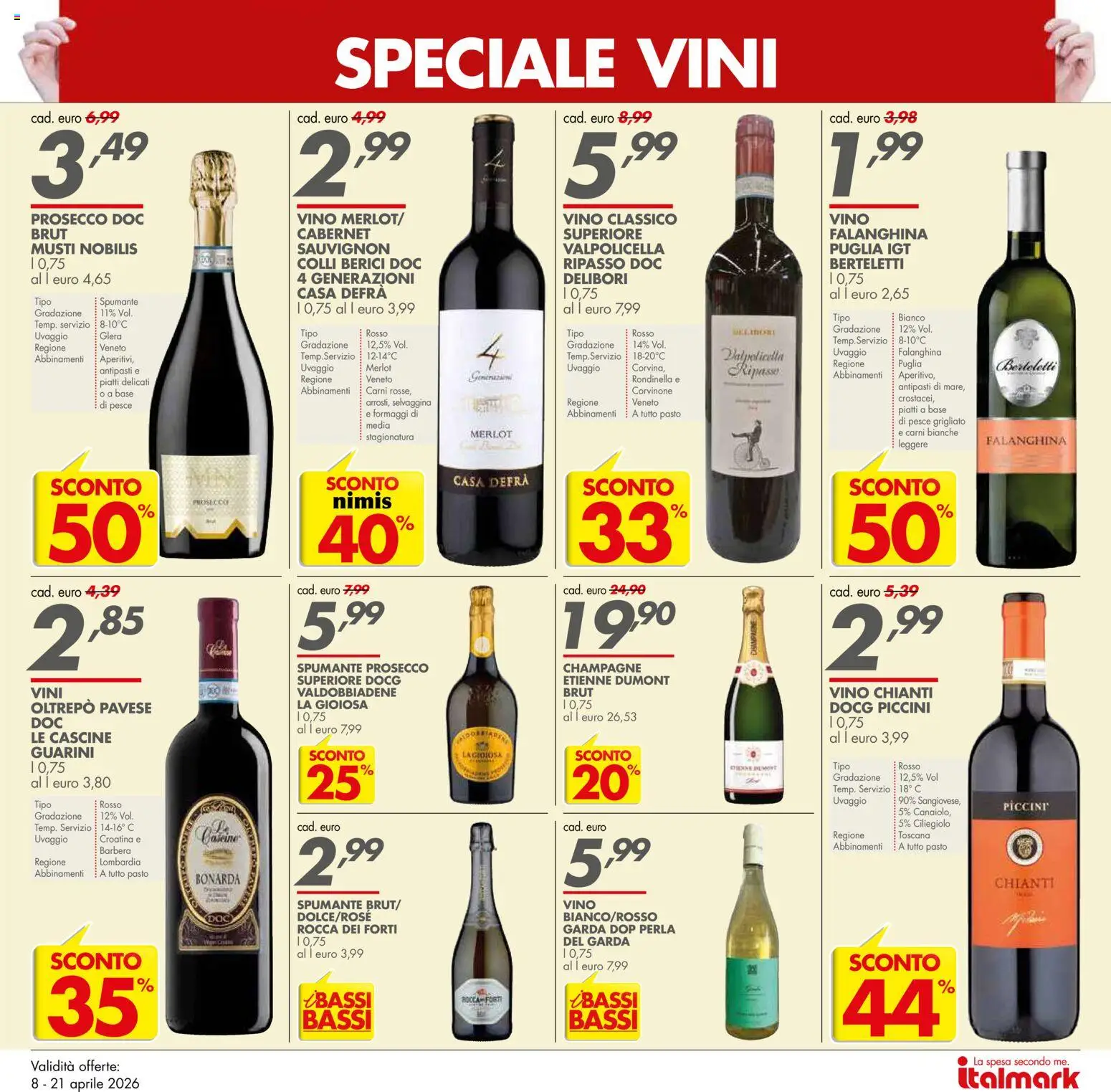 Volantino Italmark del 08.04.2026 | Pagina: 7 | Prodotti: Pesce, Prosecco, Spumante, Champagne