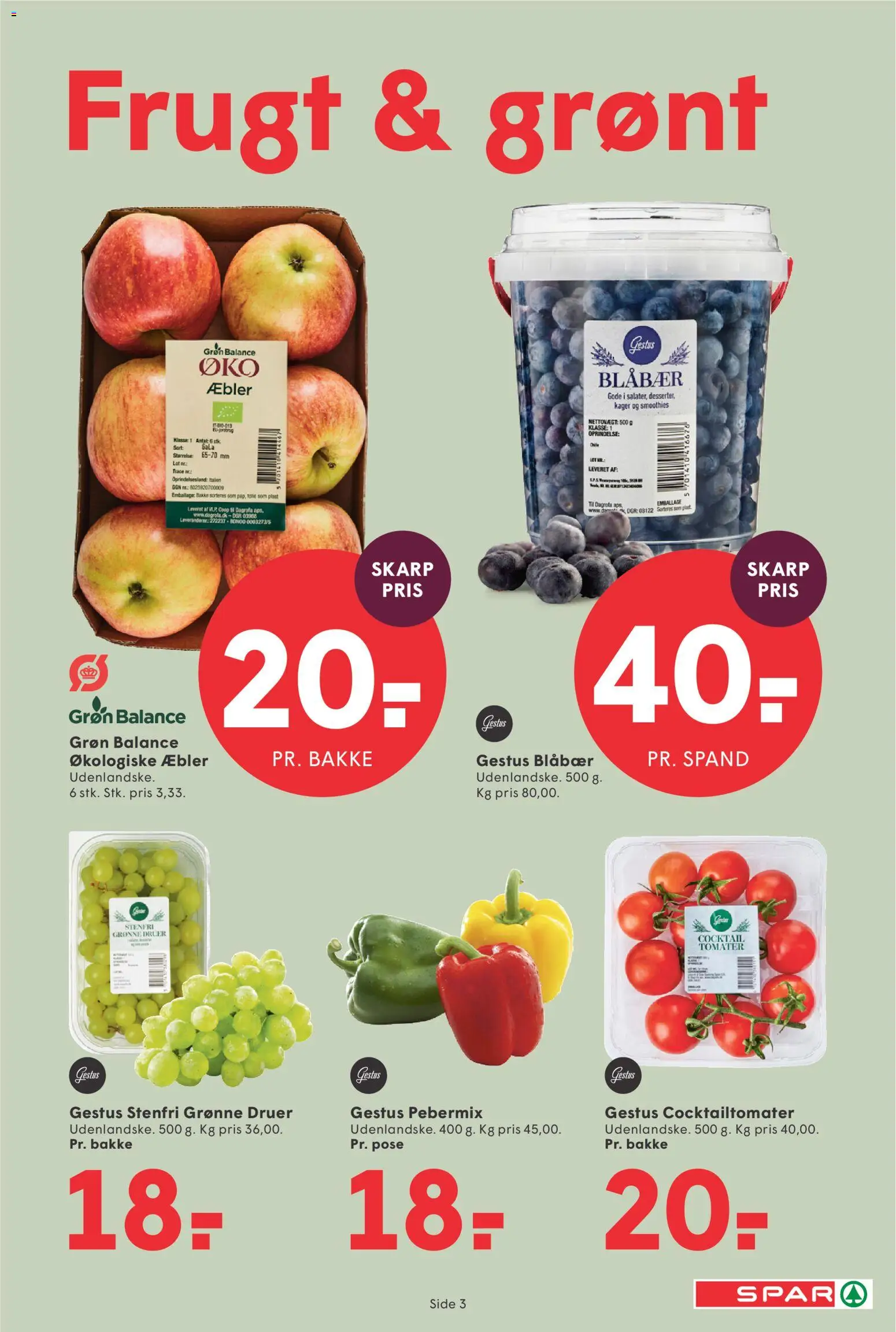 Spar tilbudsavis – gyldig fra 01.05.2026 | Side: 3 | Produkter: Æbler, Tomater, Kager, Søm