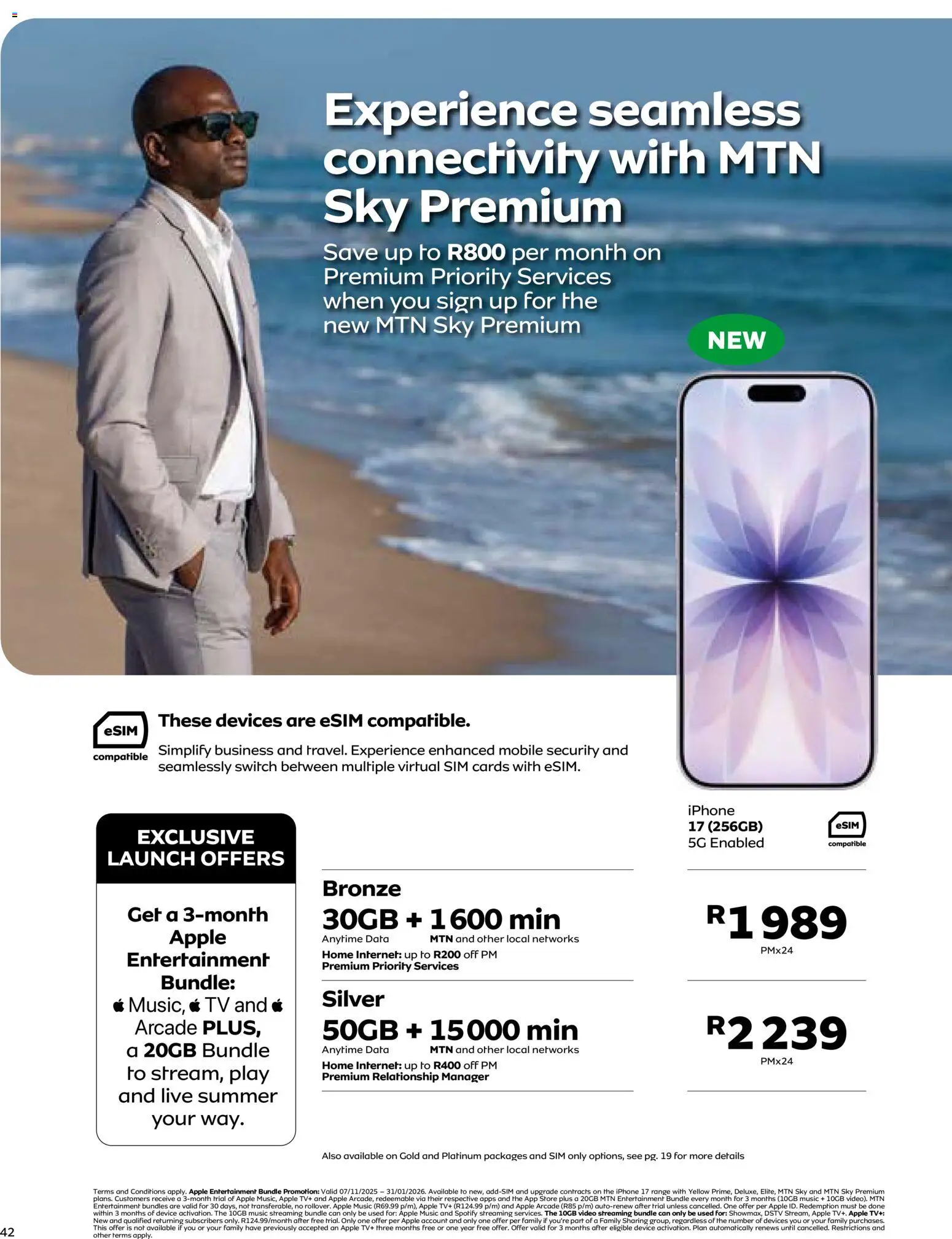 New MTN catalogue – valid from 07.11.2025 | Page: 42 | Products: Data, Sim, Streaming bundle, TV