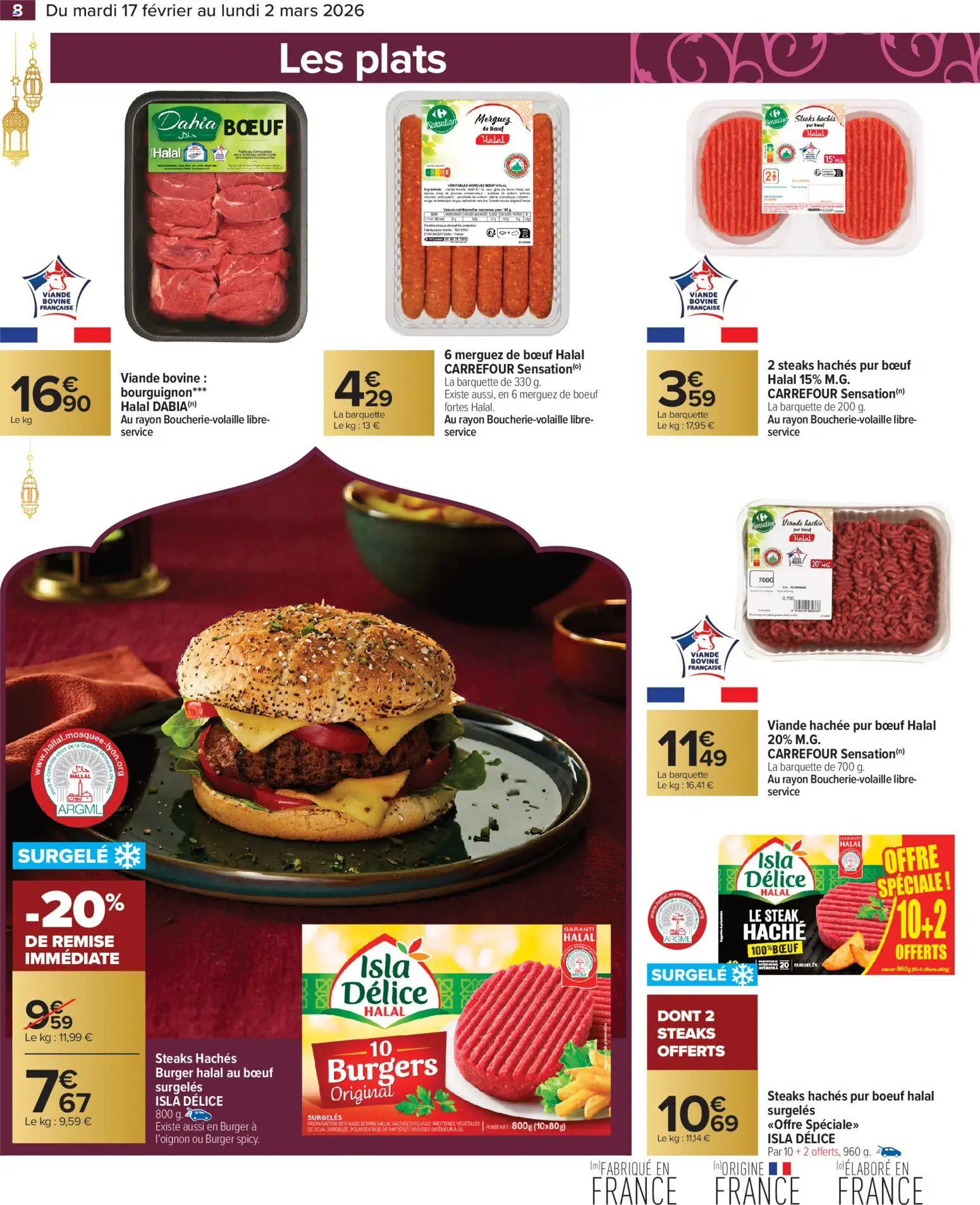 {H1} | Page: 8 | Produits: Viande hachée, Merguez, Viande, Viande bovine