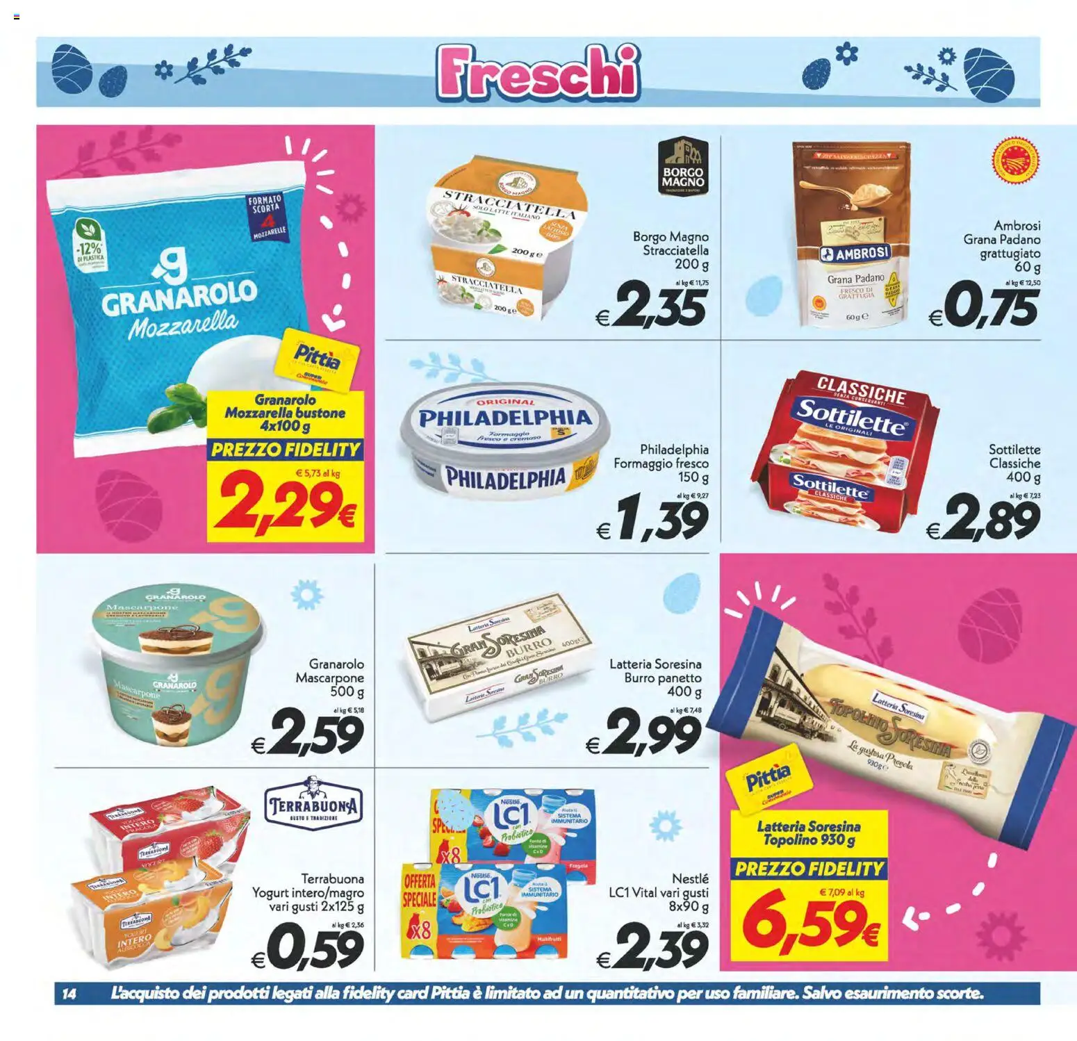 Volantino SuperConveniente del 27.03.2026 | Pagina: 14 | Prodotti: Latte, Burro, Provola, Mascarpone