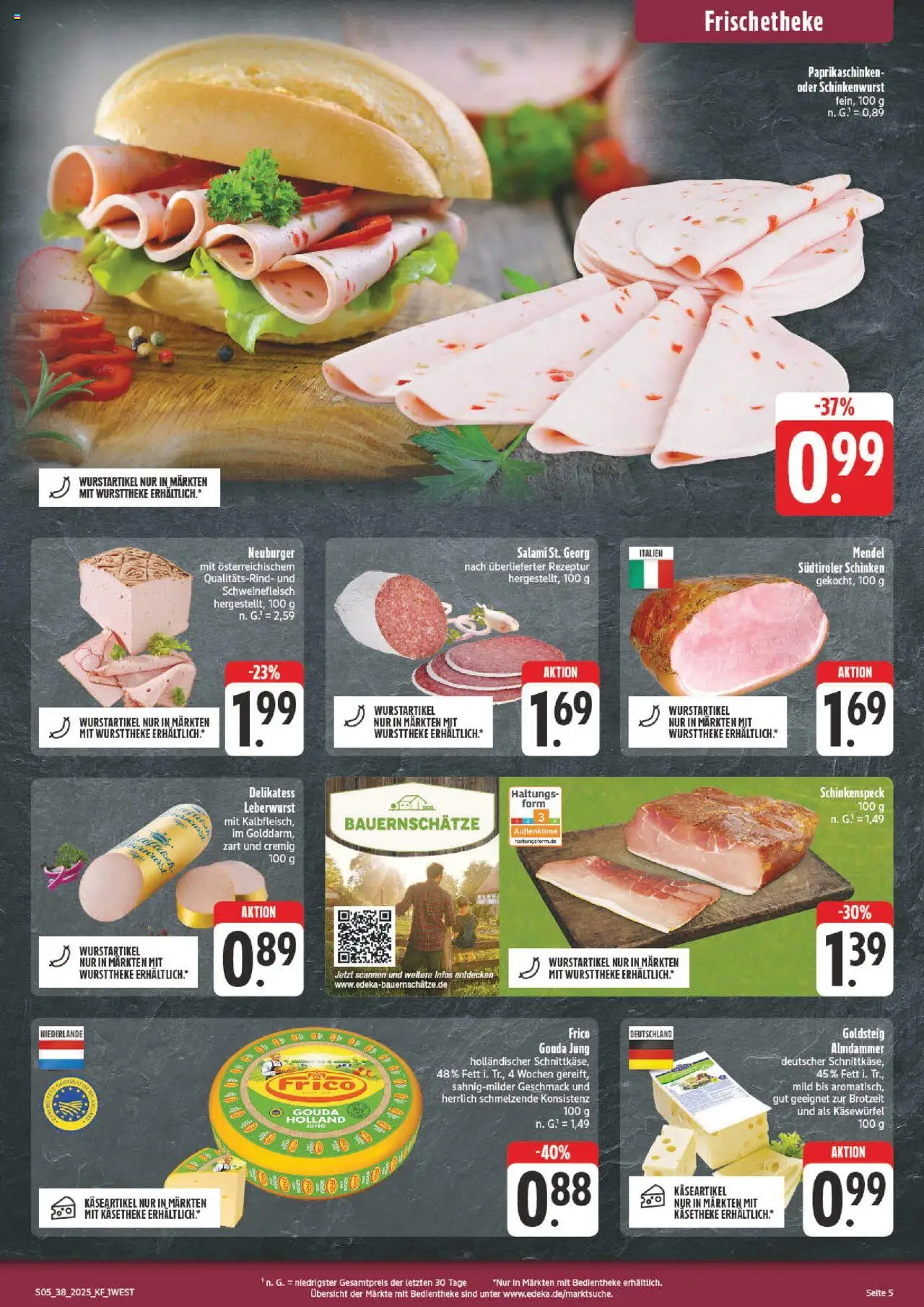 nah & gut Prospekt 	 – gültig ab 15.09.2025 | Seite: 5 | Produkte: Theke, Wurst, Salami, Schinken