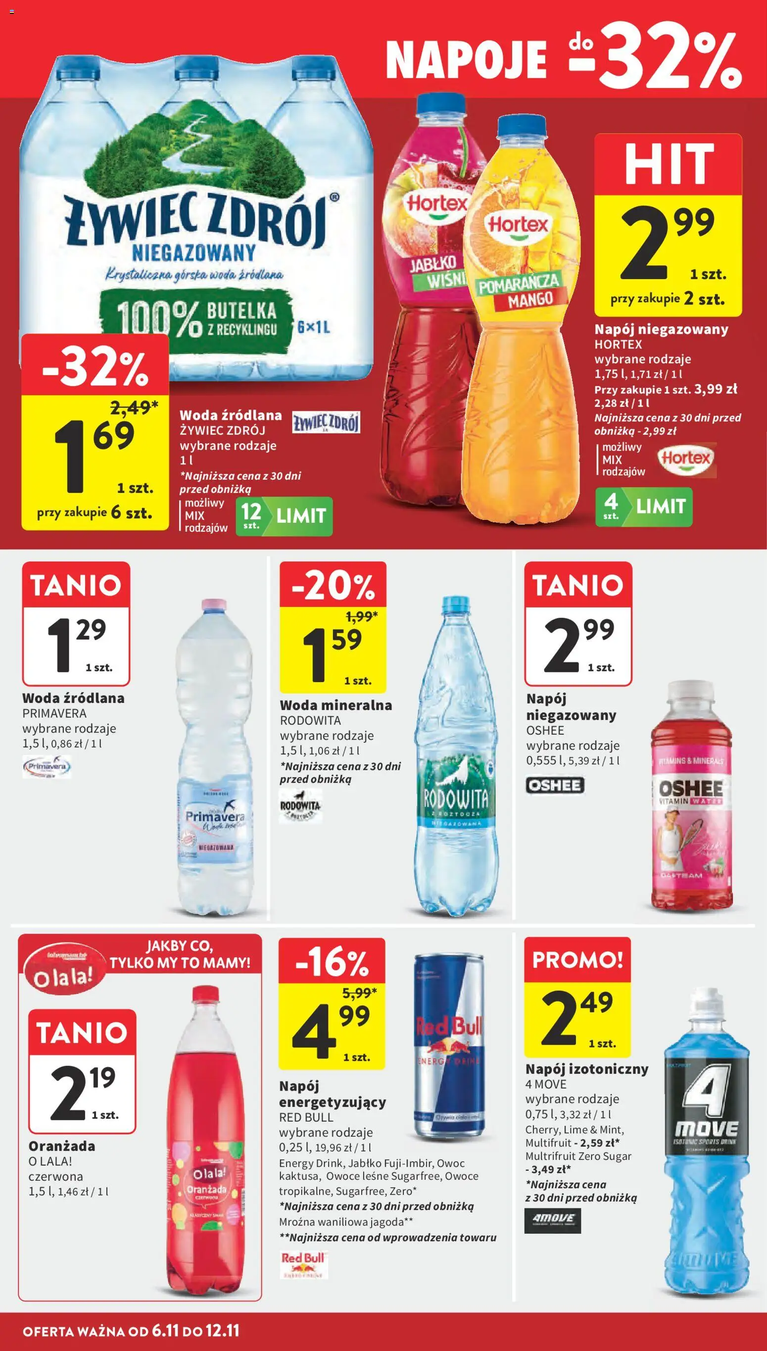 Intermarche Gazetka od 06.11.2025 | Strona: 32 | Produkty: Mango, Napoje, Woda źródlana, Owoce