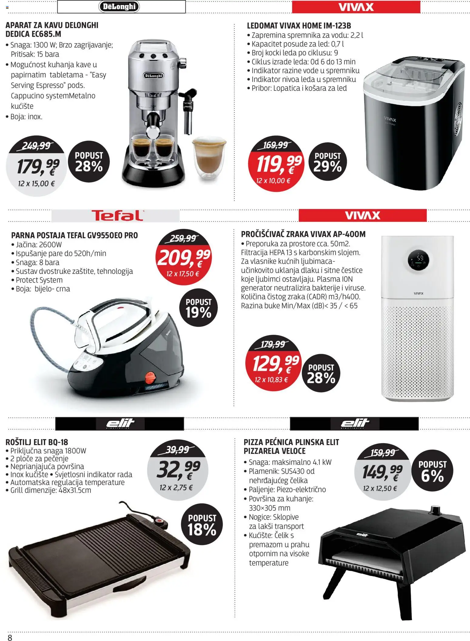 Centar Tehnike katalog | vrijedi od 13.04.2026 | Stranica: 8 | Proizvodi: Roštilj, Parna postaja, Ledomat, Pećnica