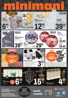 Minimani-mainoslehti voimassa 29.10.2025 alkaen
