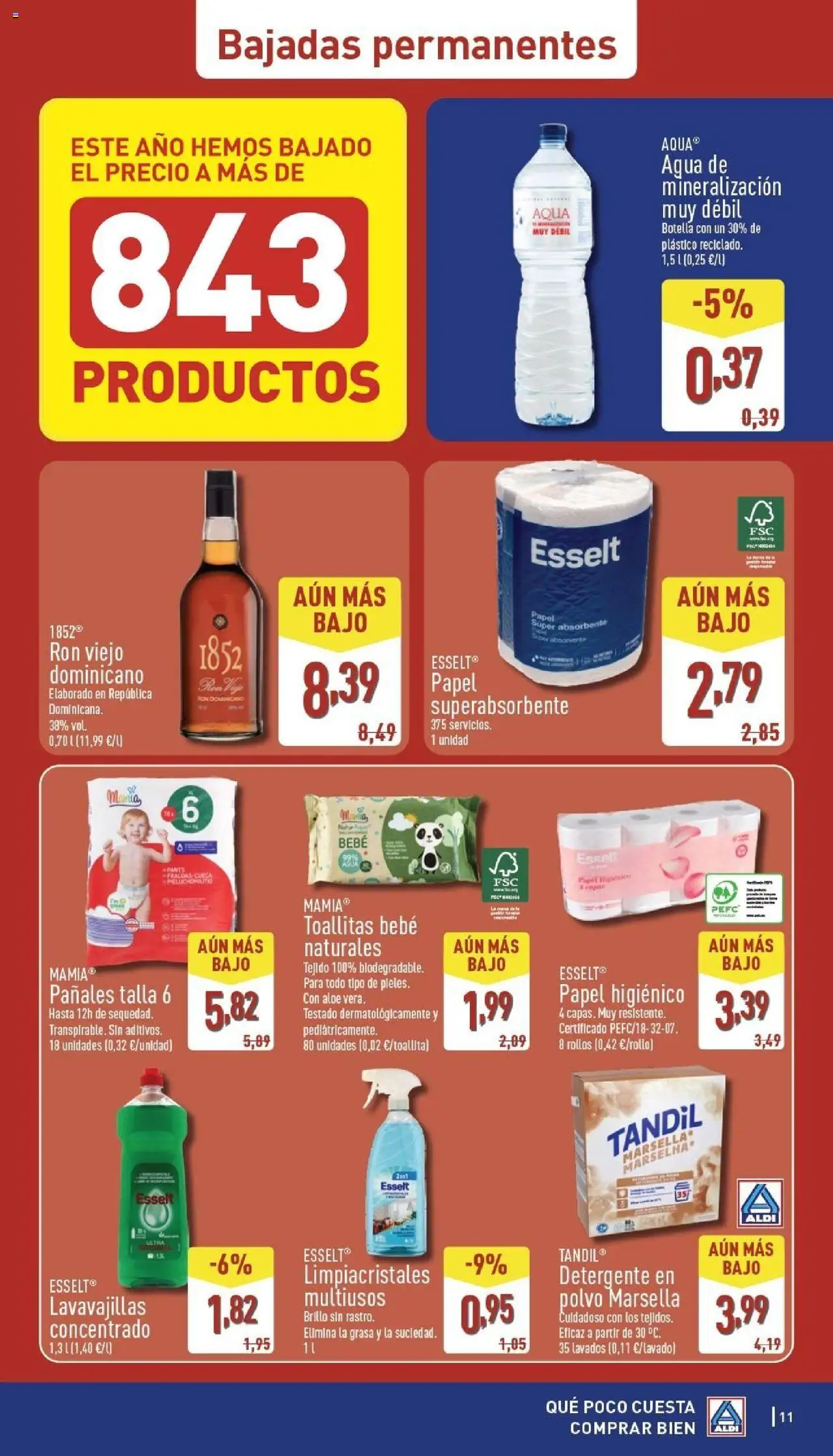 Aldi folleto Baleares │ válido desde el 06.10.2025 | Página: 11 | Productos: Limpiacristales, Detergente, Ron, Lavavajillas