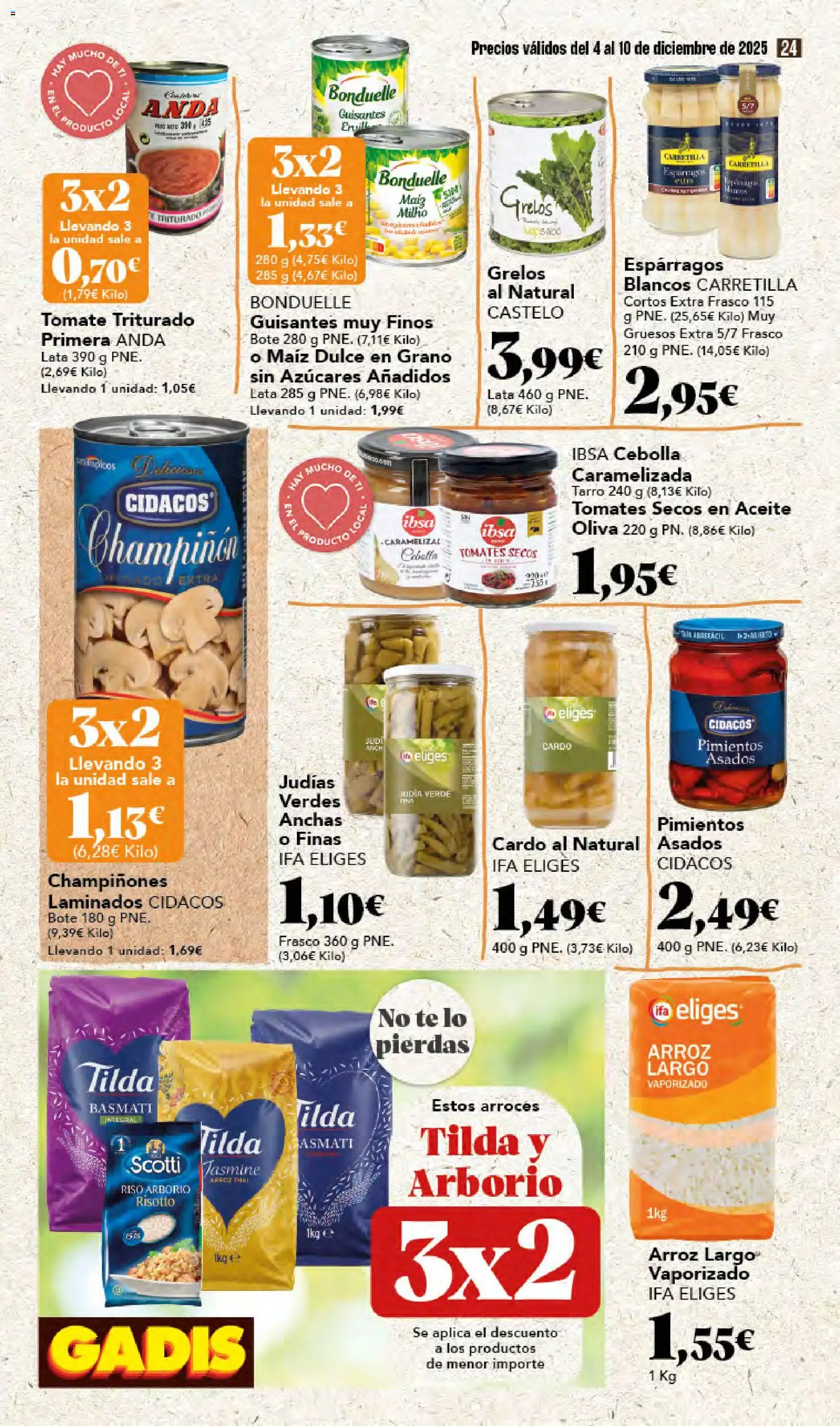 Gadis - folleto │ válido desde el 04.12.2025 | Página: 24 | Productos: Tomates, Arroz, Té, Tomate triturado