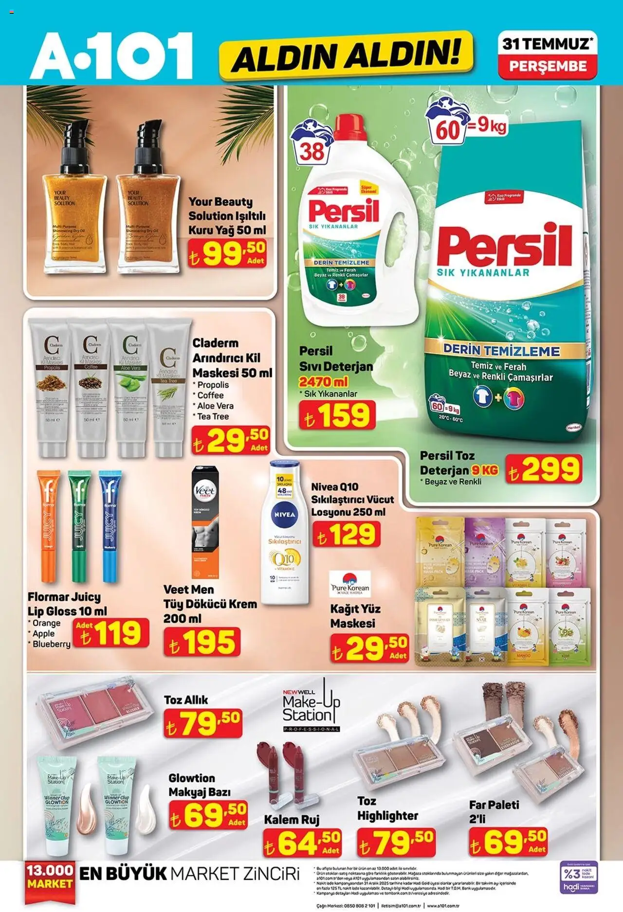 A101 Katalog - 31.07.2025 tarihinden itibaren geçerlidir | Sayfa: 2 | Ürünler: Tüy dökücü krem, Makyaj, Allık, Mango