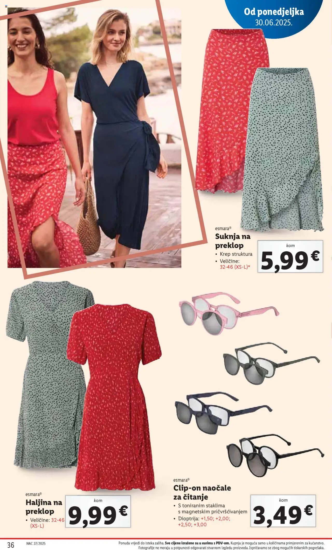 Lidl katalog | vrijedi od 30.06.2025 | Stranica: 36 | Proizvodi: Naočale, Haljina