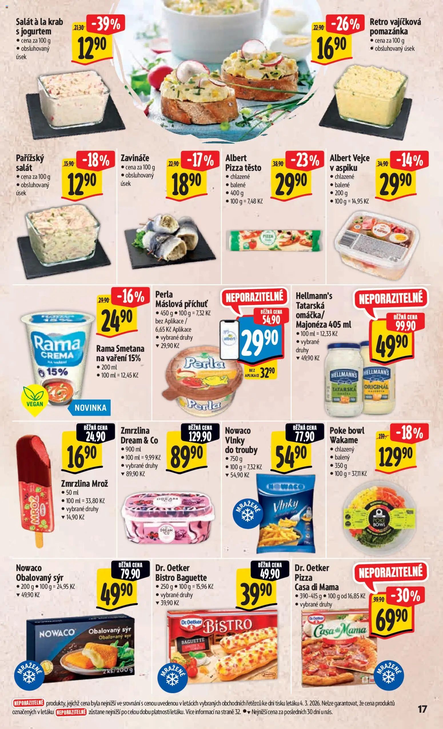 Albert leták - Hypermarket od 11.03.2026 | Strana: 25 | Produkty: Smetana, Zmrzlina, Hellmann's, Perla