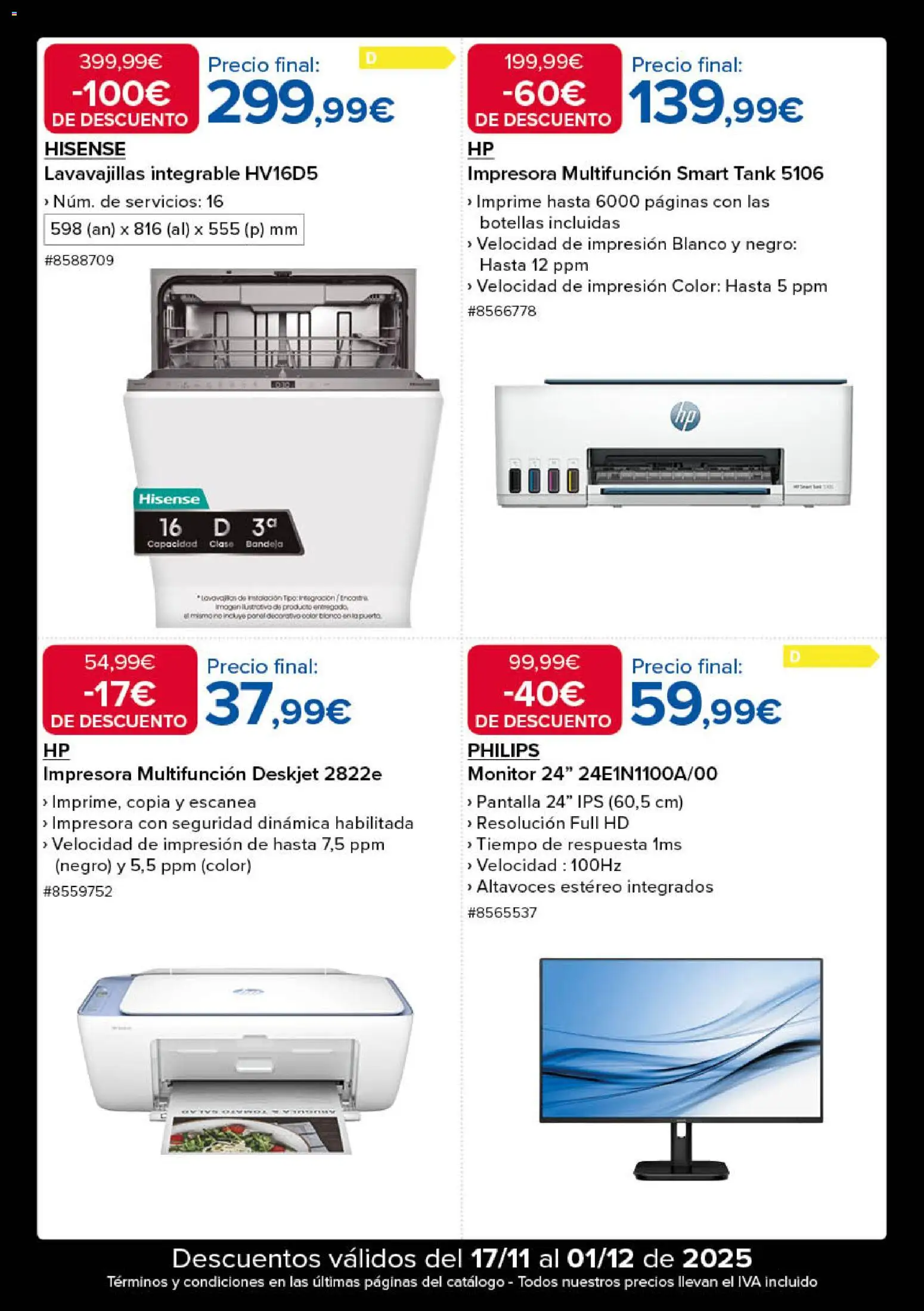 Costco Black Friday │ válido desde el 17.11.2025 | Página: 9 | Productos: Monitor, Impresora, Lavavajillas, Bandeja