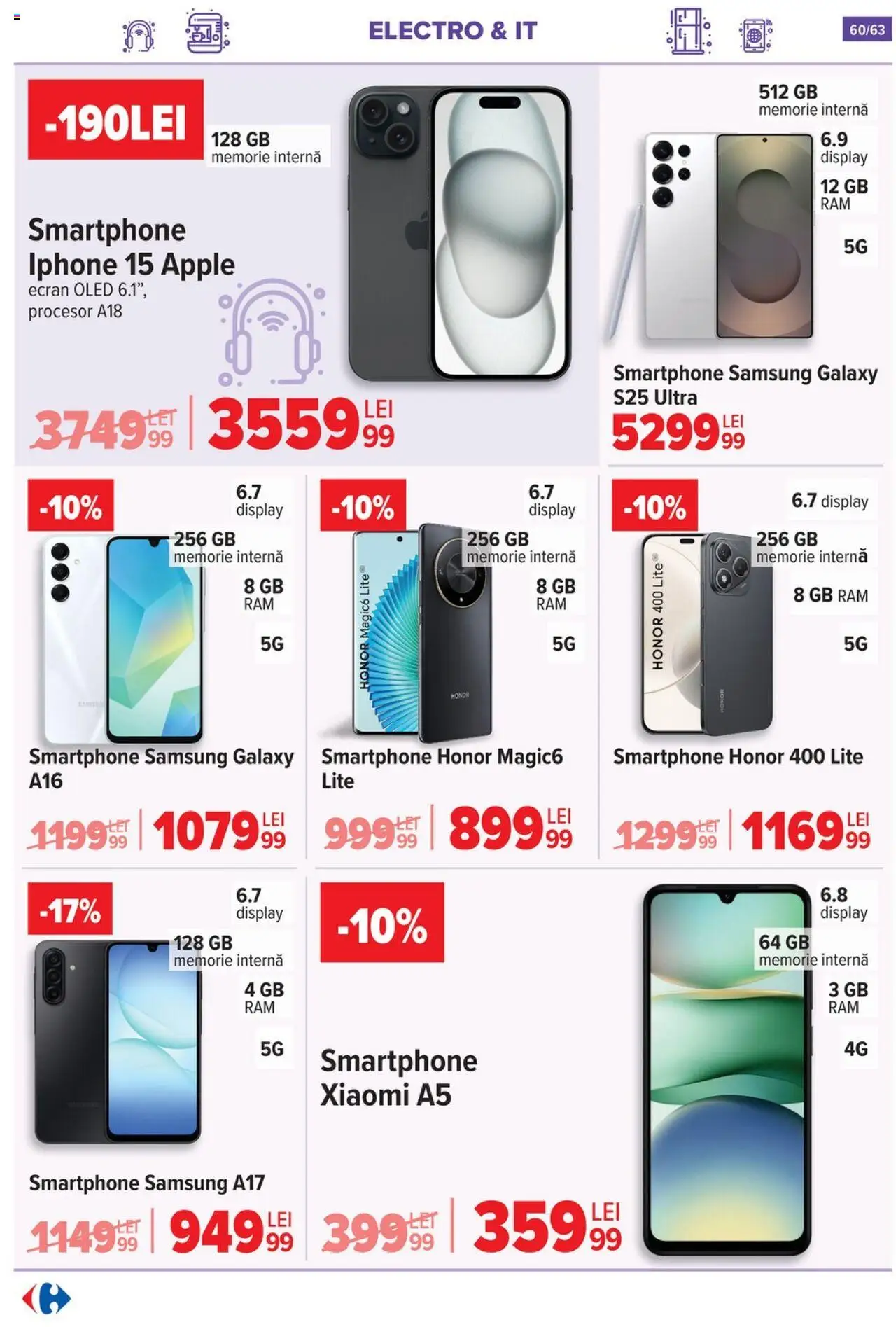 Noul catalog Carrefour – valabil de la 17.09.2025 | Pagină: 60 | Produse: Smartphone, Memorie, Apple