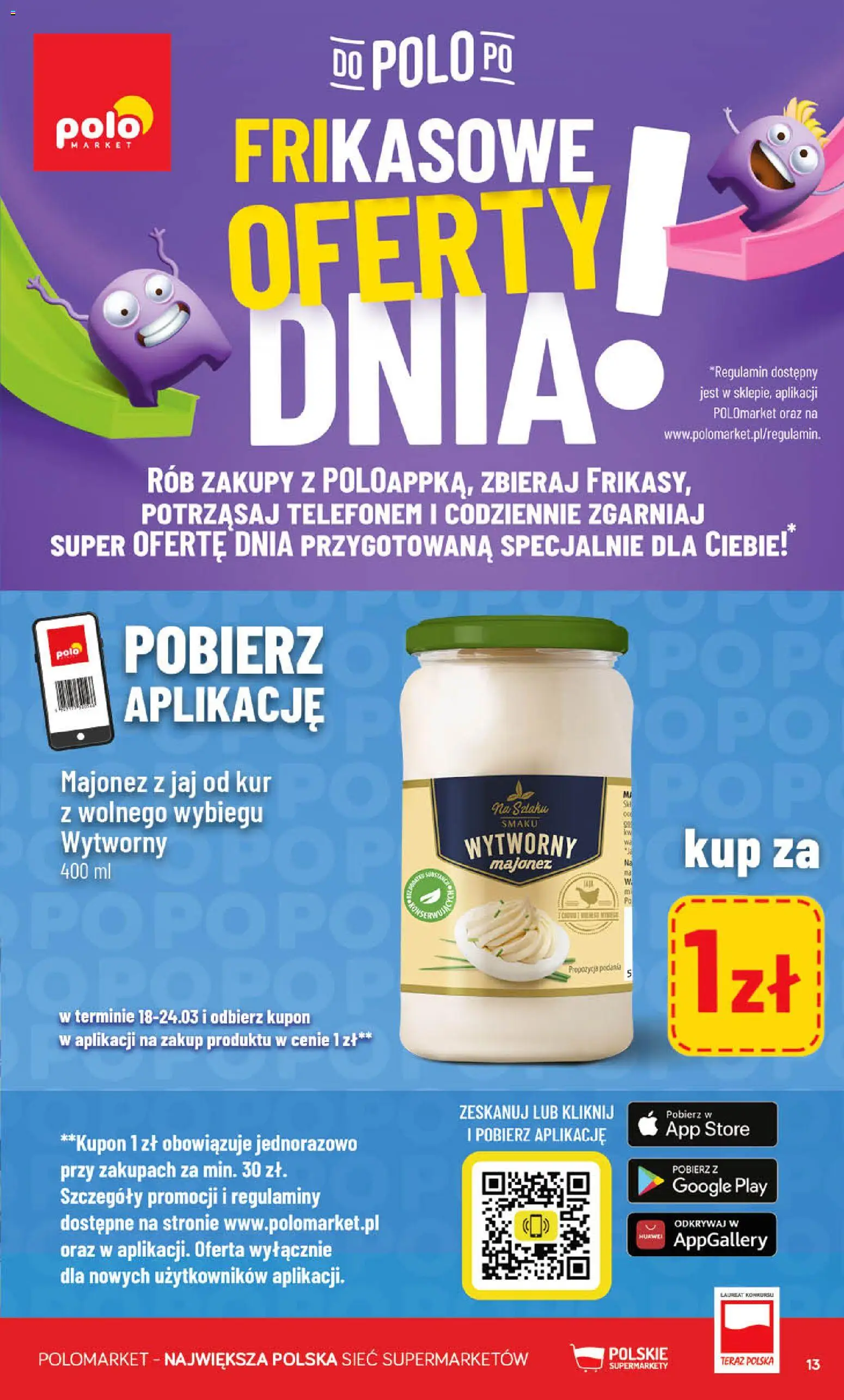 POLOmarket gazetka od 18.03.2026 | Strona: 13 | Produkty: Majonez