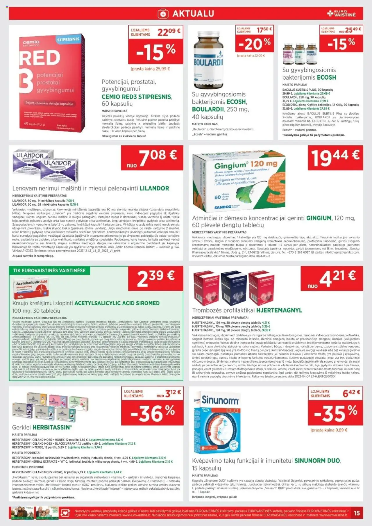 EUROVAISTINĖ - Leidinys│galioja nuo 01.08.2025 | Puslapis: 15 | Prekių: Ledinukai