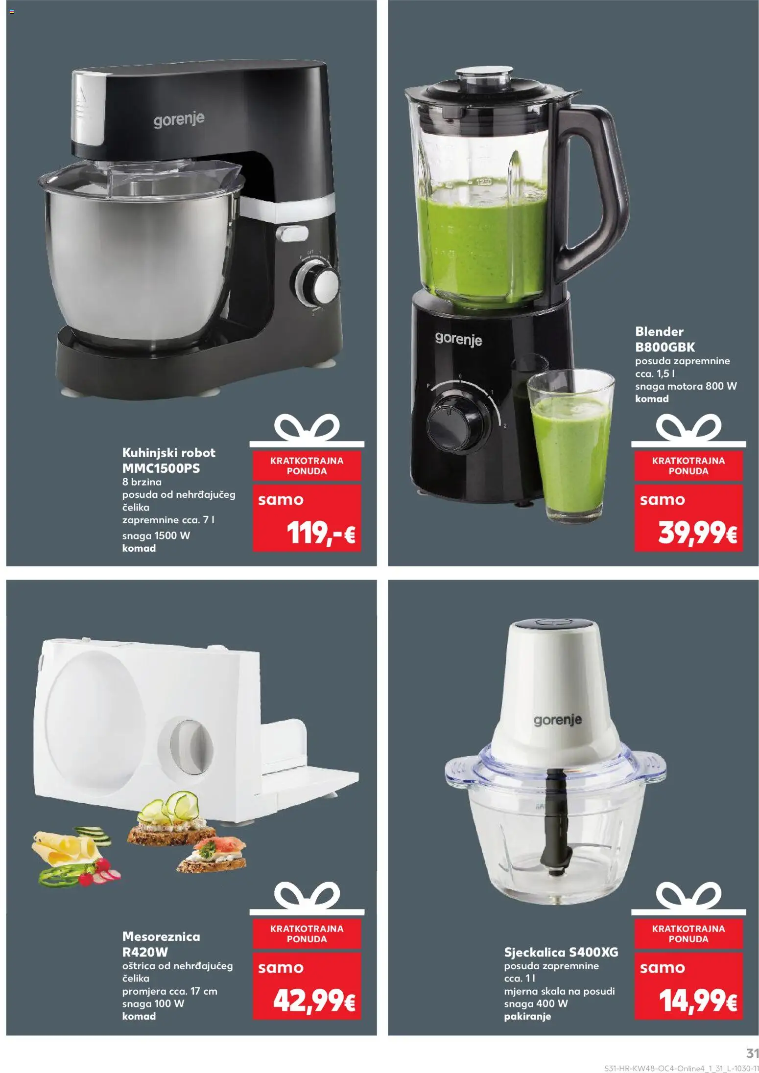 Kaufland katalog | vrijedi od 26.11.2025 | Stranica: 31 | Proizvodi: Robot, Mesoreznica, Sjeckalica, Blender