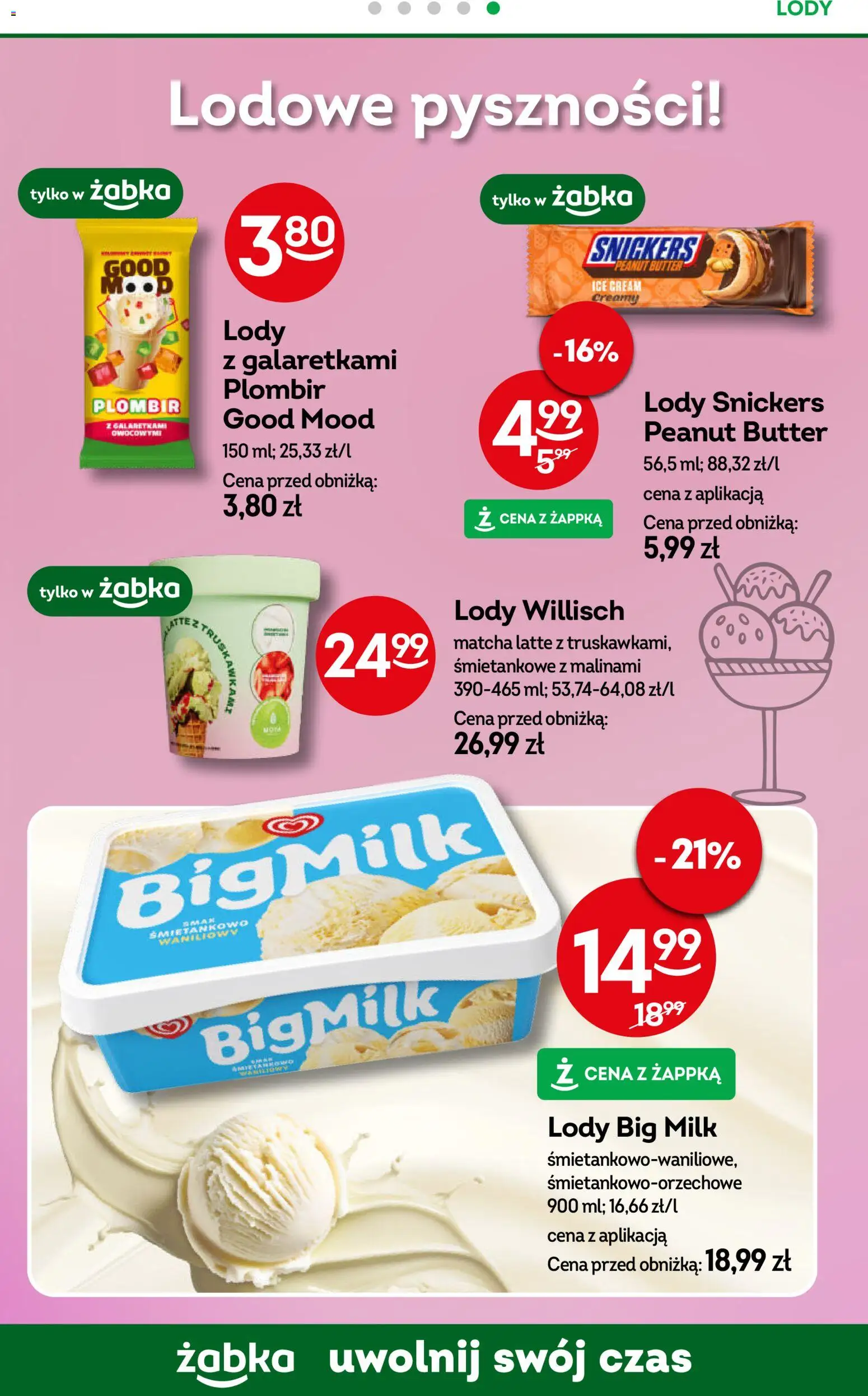 Żabka gazetka od 22.04.2026 | Strona: 54 | Produkty: Big Milk, Lody