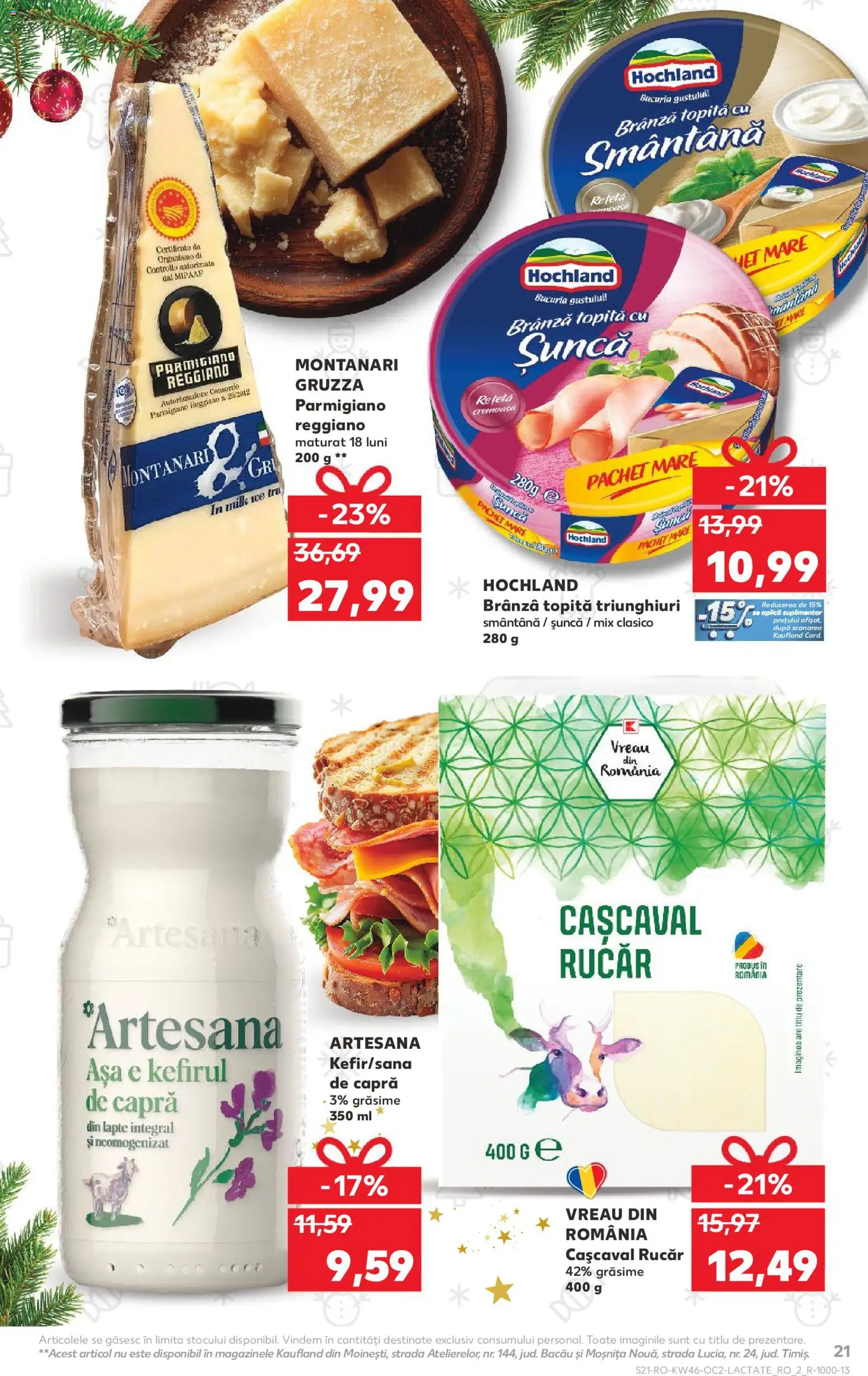 Noul catalog Kaufland – valabil de la 12.11.2025 | Pagină: 21 | Produse: Cașcaval, Lapte, Kefir, Smântână
