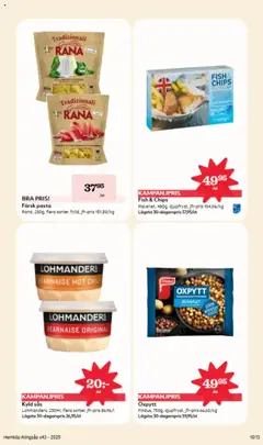 Färsk pasta, Rana, 250g, flera sorter, fylld, jfr-pris 151,80/kg - Förhandsvisning av reklamblad från butik Hemköp aktuell från 20.10.2025 | Sida: 10