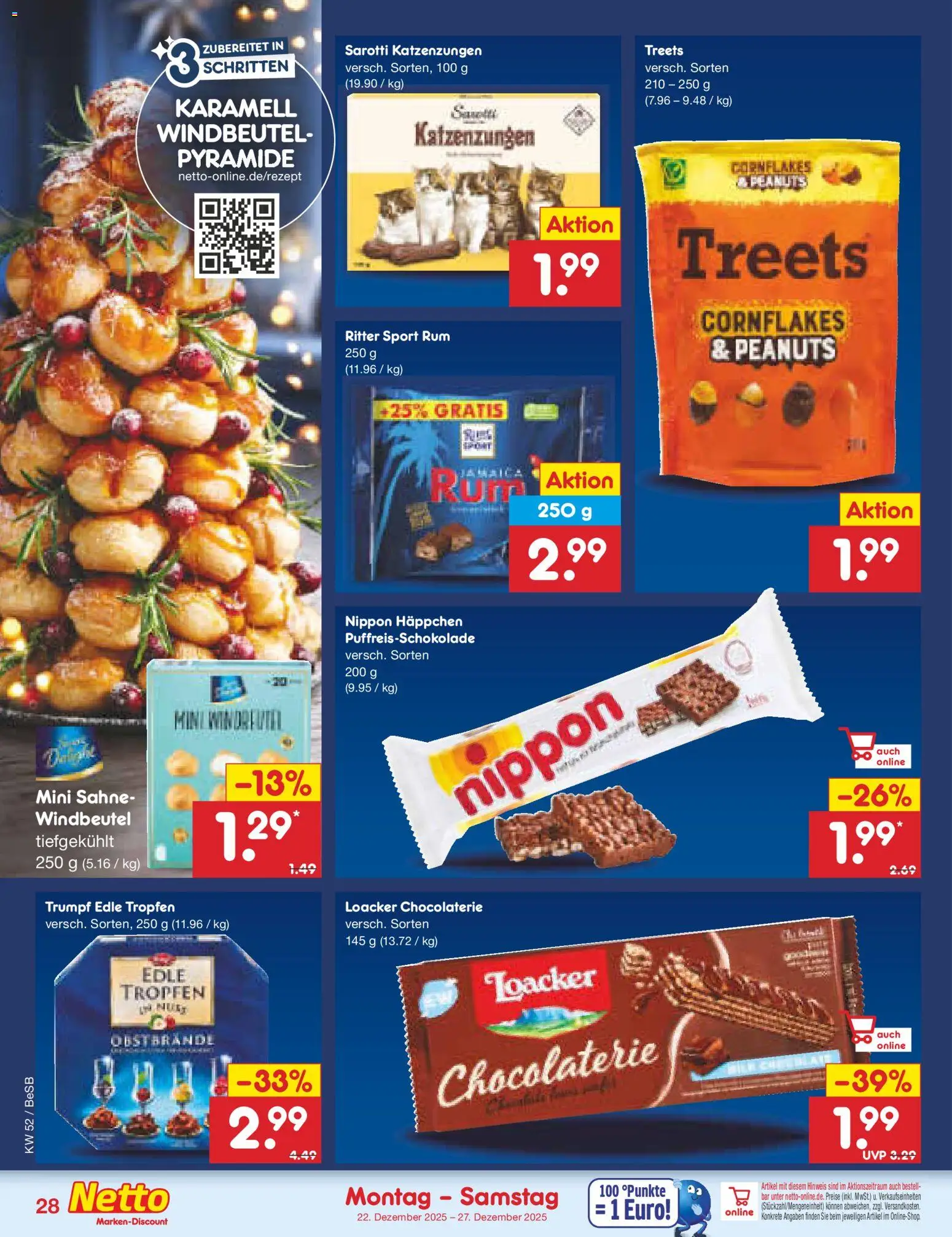 Netto Marken-Discount Prospekt 	 – gültig ab 22.12.2025 | Seite: 28 | Produkte: Rum, Ritter sport, Sahne