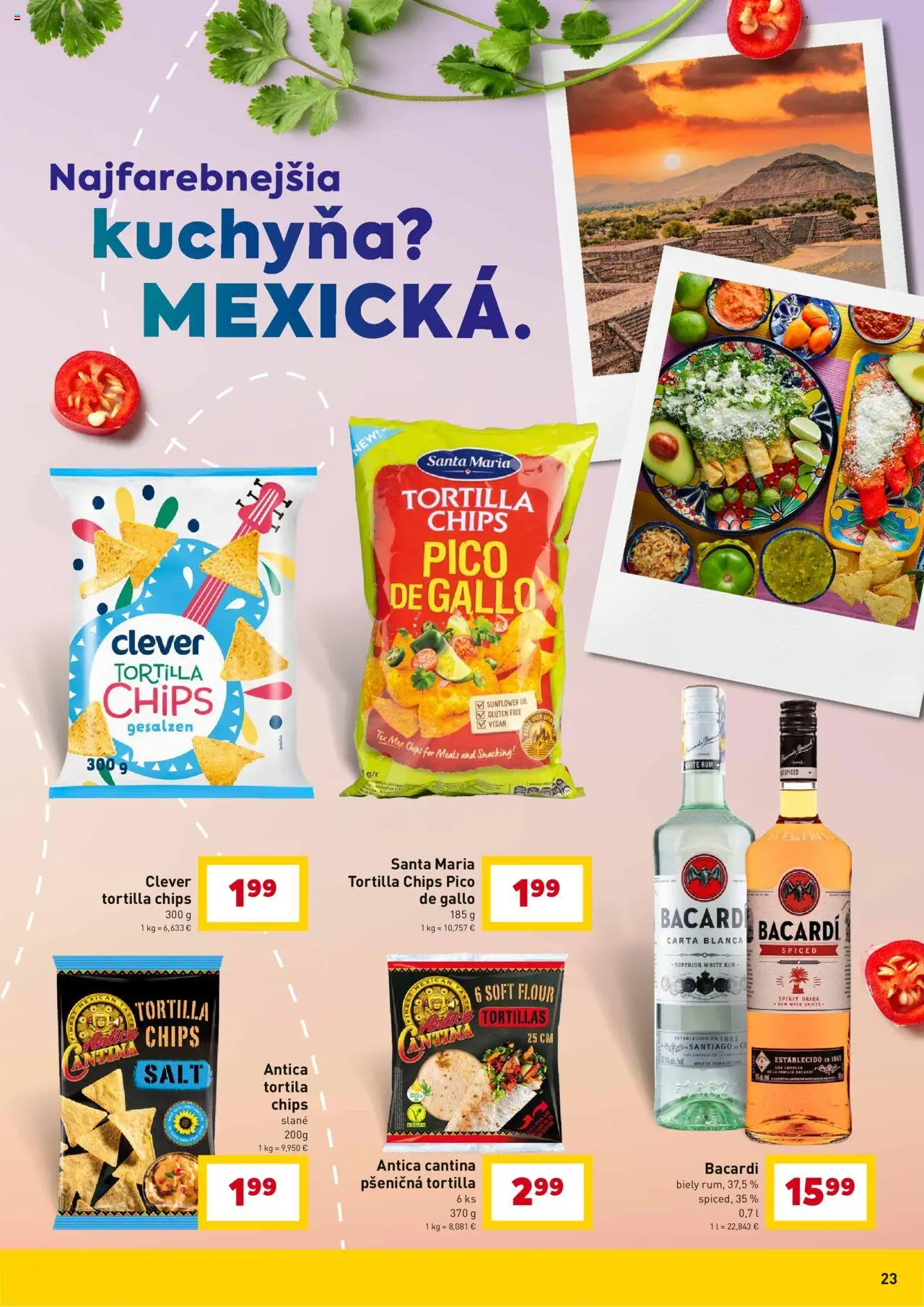 Billa spoznávajte svet a jeho chute │ platný od 30.07.2025 | Strana: 23 | Produkty: Kuchyňa, Tortilla, Rum